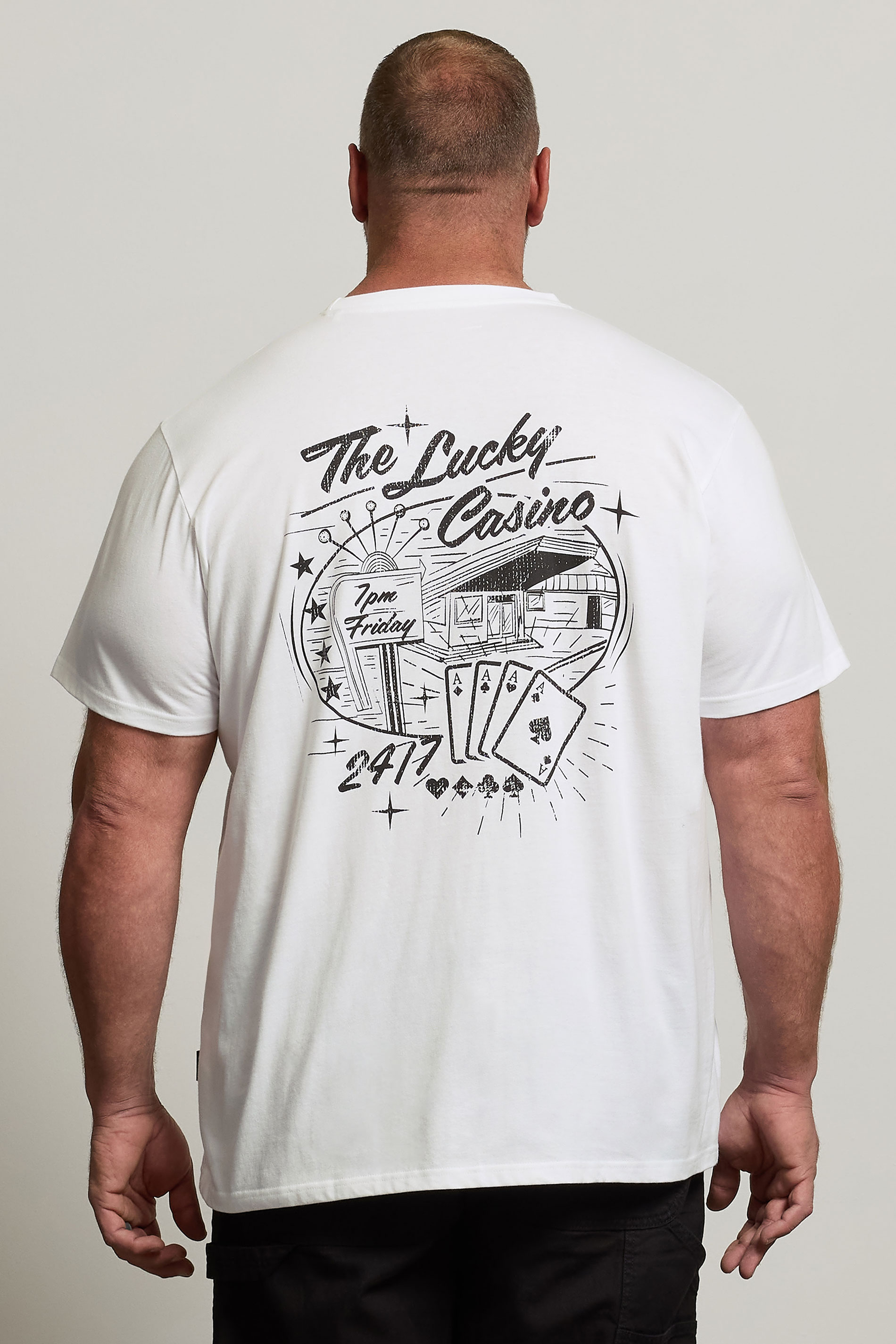 BadRhino Big & Tall White 'The Lucky Casino' Graphic T-Shirt | BadRhino 4
