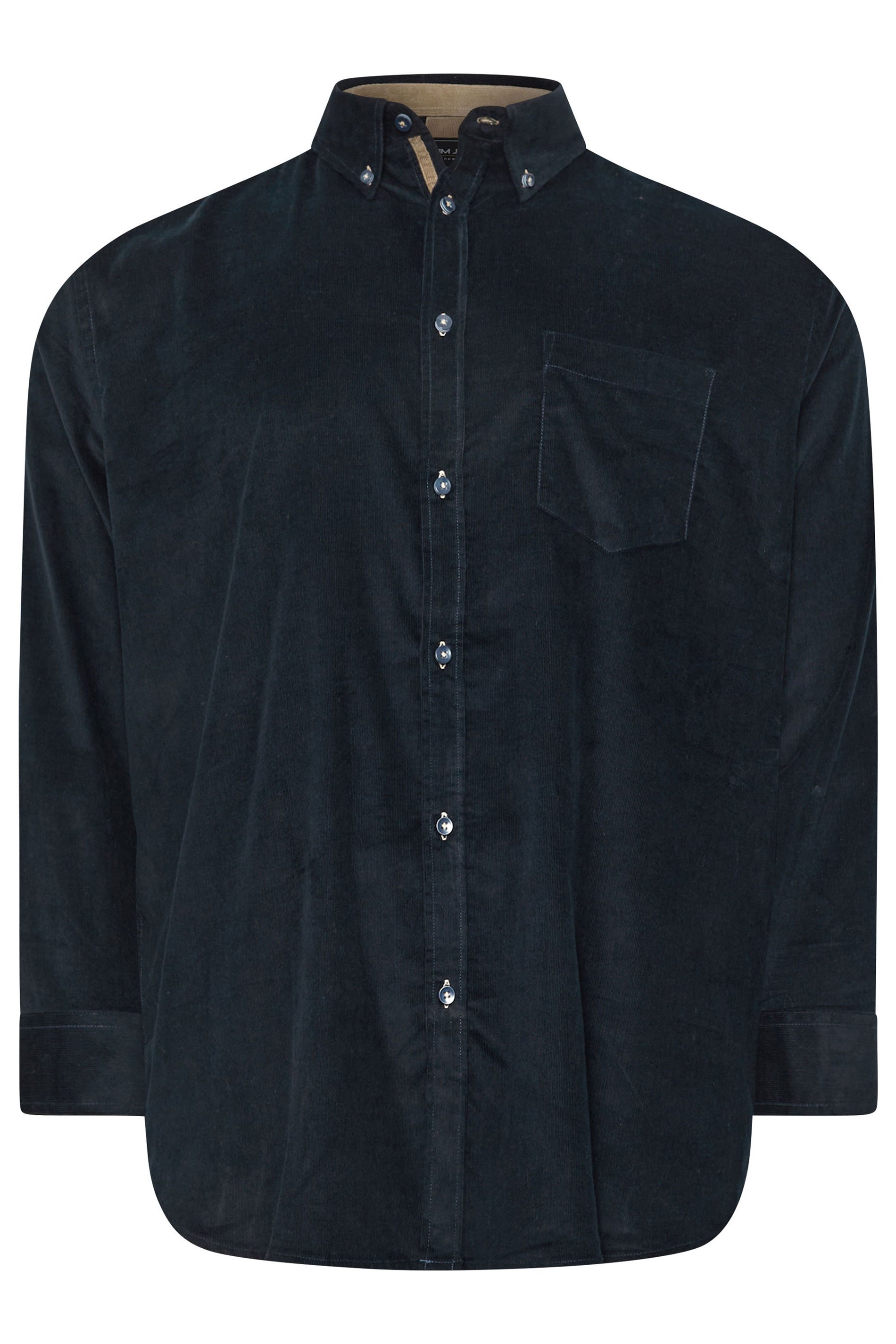 KAM Big & Tall Navy Blue Corduroy Shirt | BadRhino 3