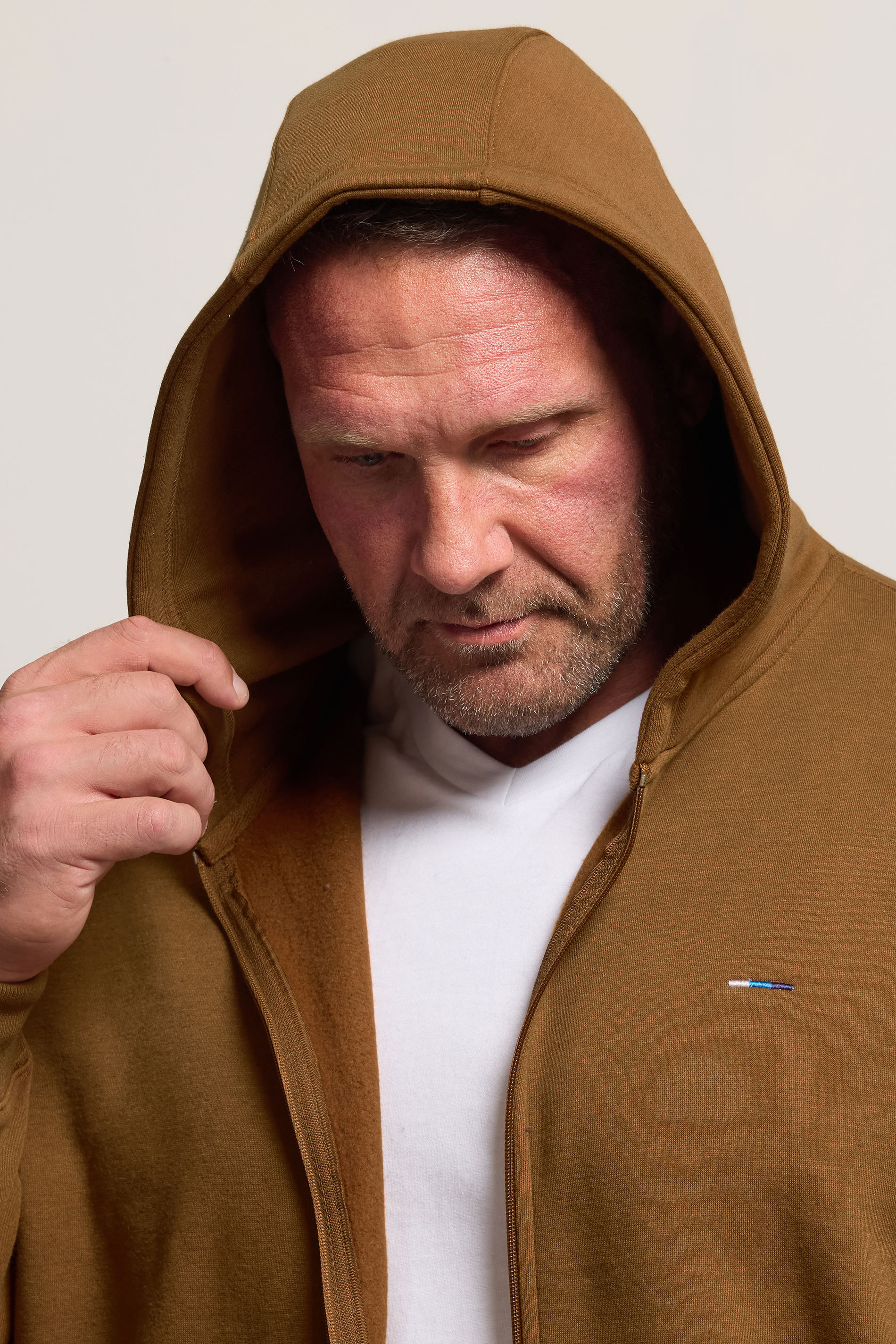 BadRhino Big & Tall Brown Zip Through Hoodie | BadRhino 5