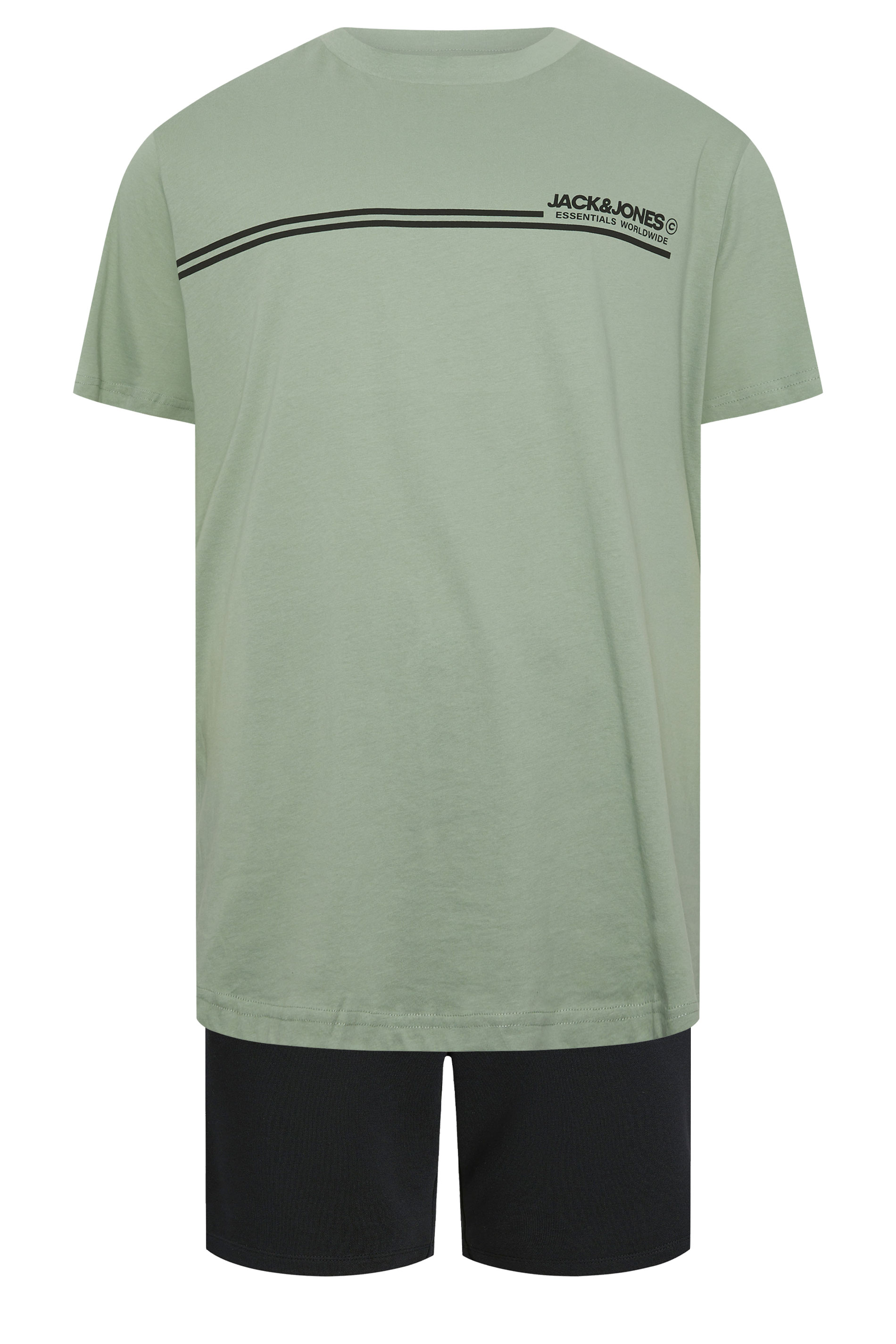 JACK & JONES Big & Tall Green T-Shirt & Shorts Set  4