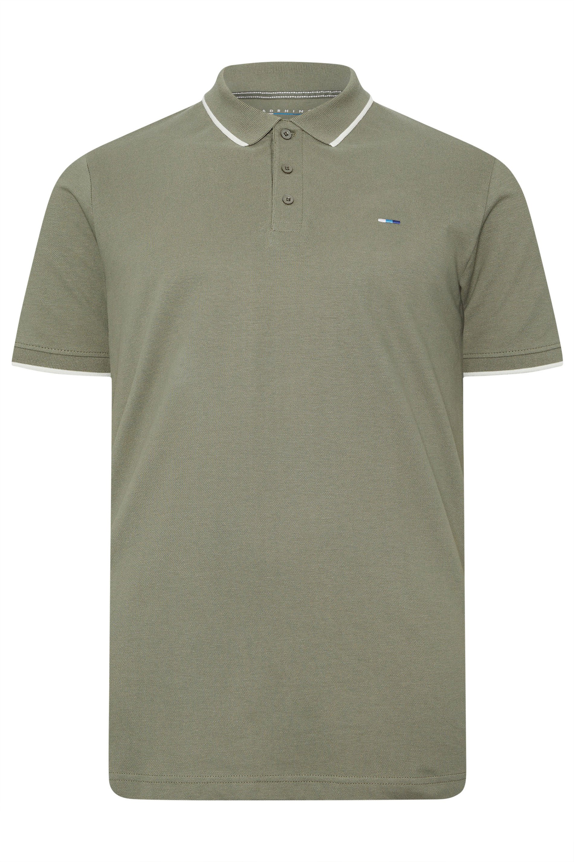 BadRhino Big & Tall 3 PACK Blue/Green/Brown Tipped Polo Shirt | BadRhino 7