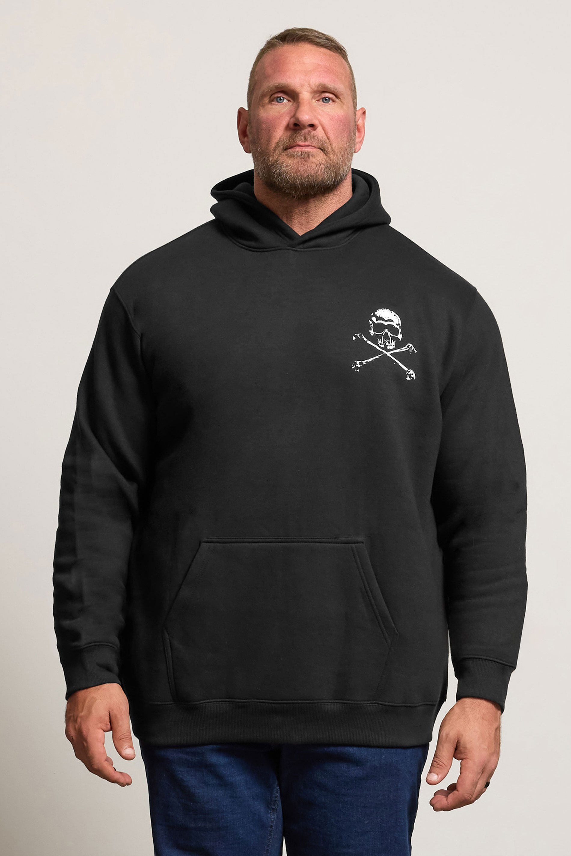 BadRhino Big & Tall Black Skull Graphic Hoodie | BadRhino 1