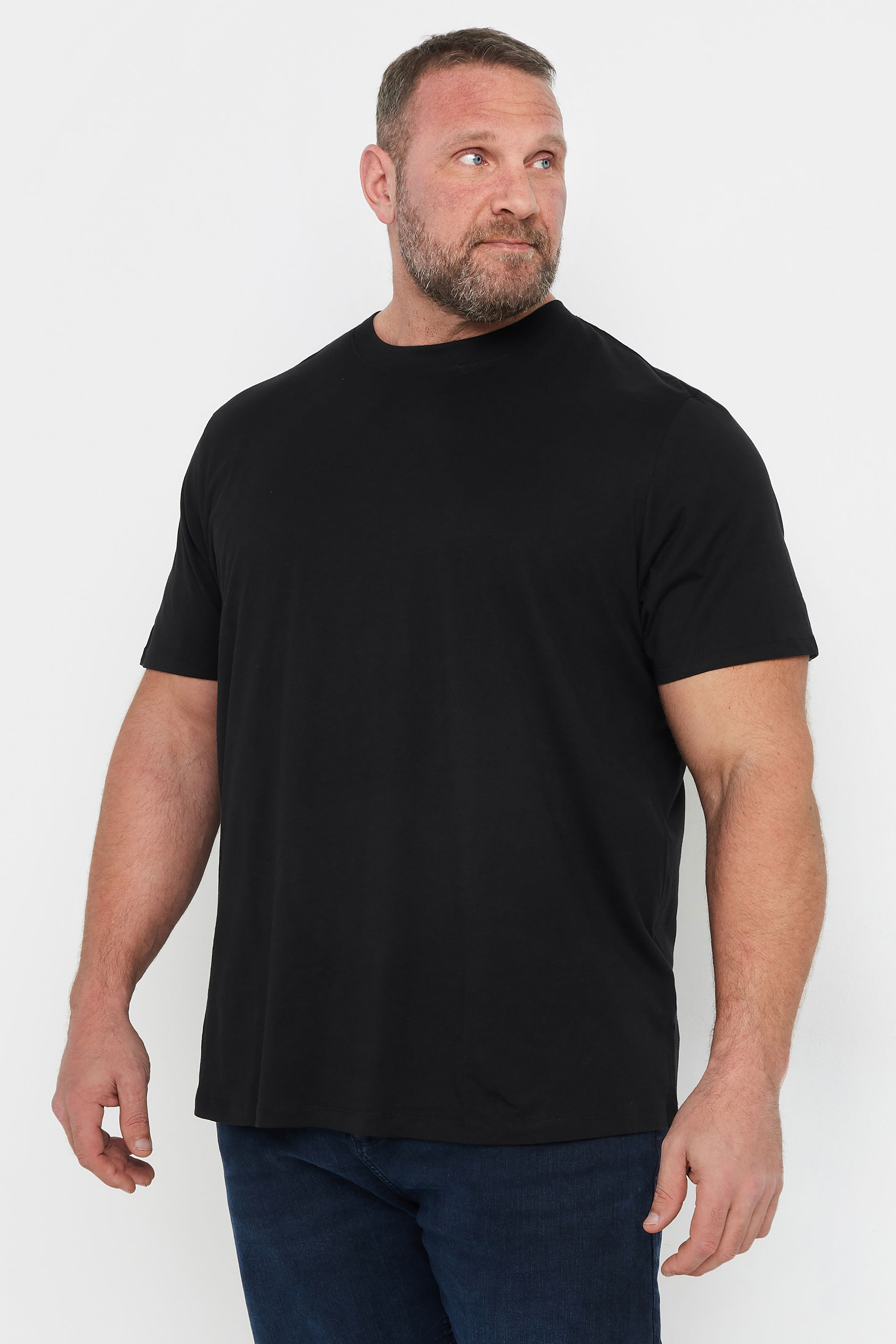 JACK & JONES Big & Tall Black Oversized T-Shirt | BadRhino 1