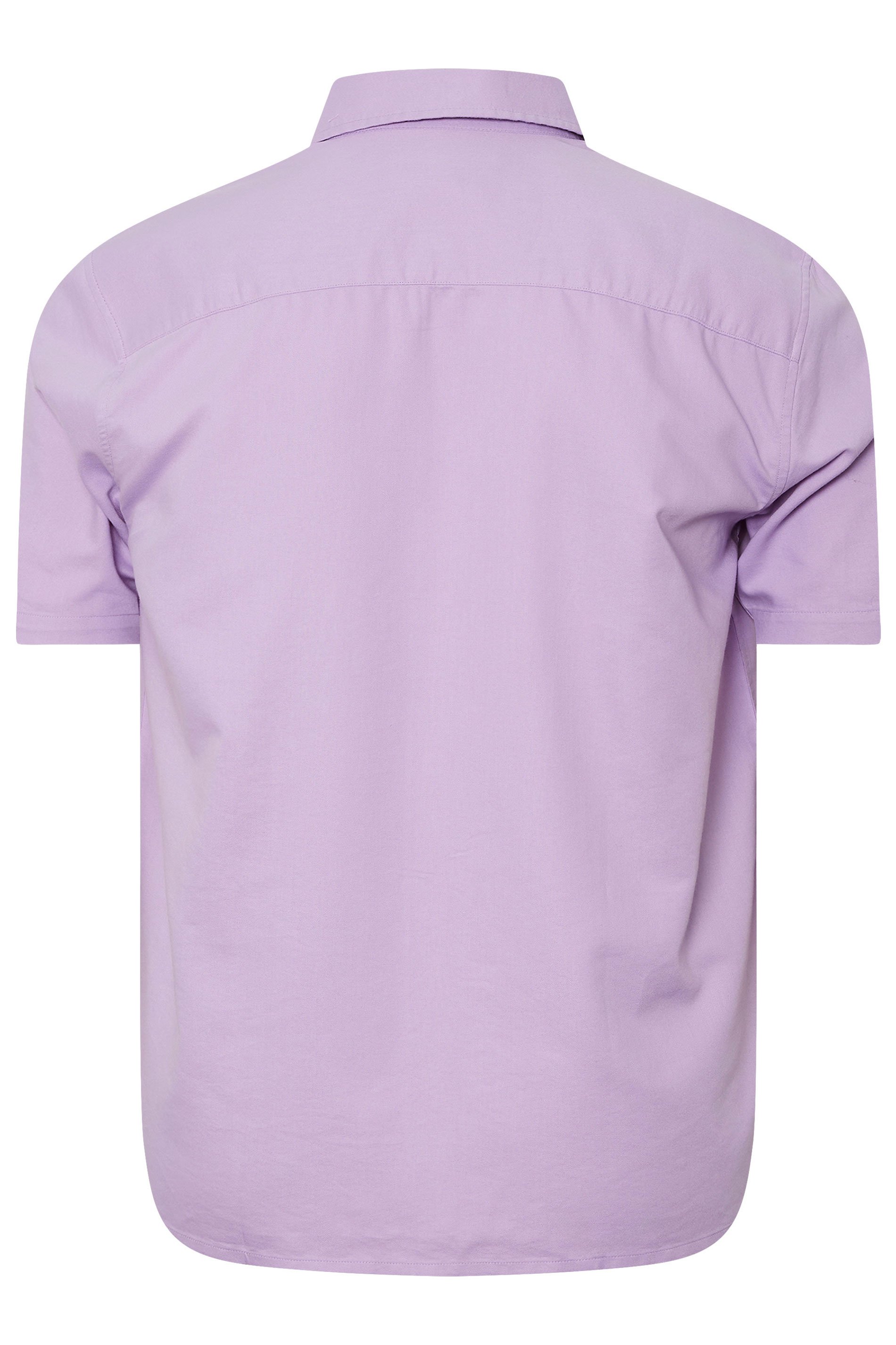 BadRhino Big & Tall Lilac Purple Short Sleeve Oxford Shirt | BadRhino 8