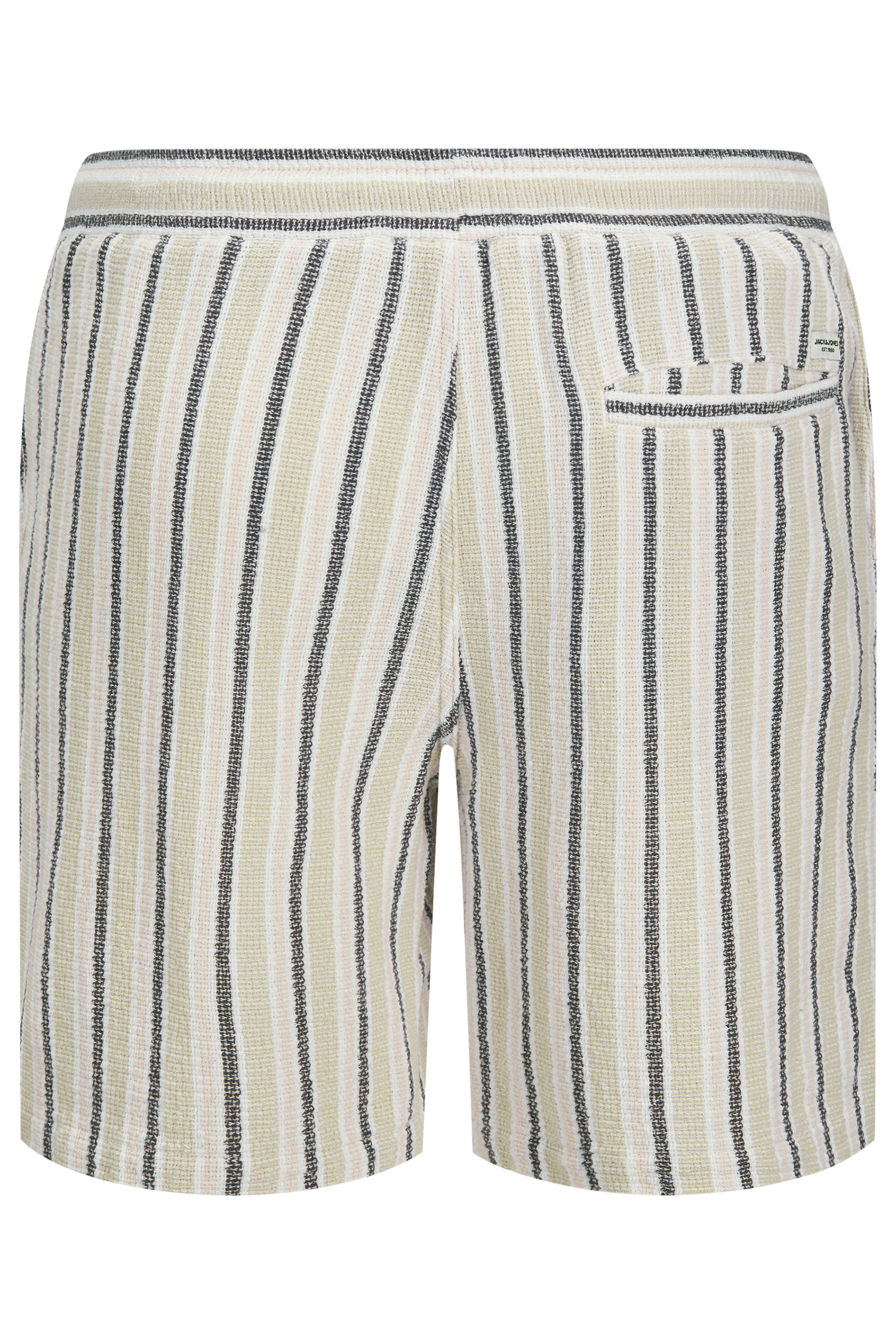 JACK & JONES Big & Tall Light Green & White Stripe Jogger Shorts | BadRhino 4