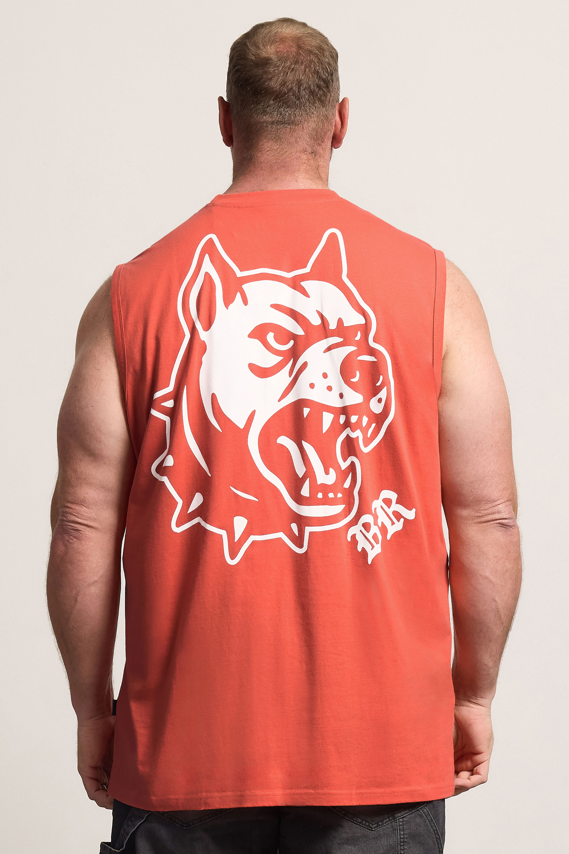 BadRhino Big & Tall Orange Extra Long Tattoo Dog  Muscle Vest | BadRhino 2