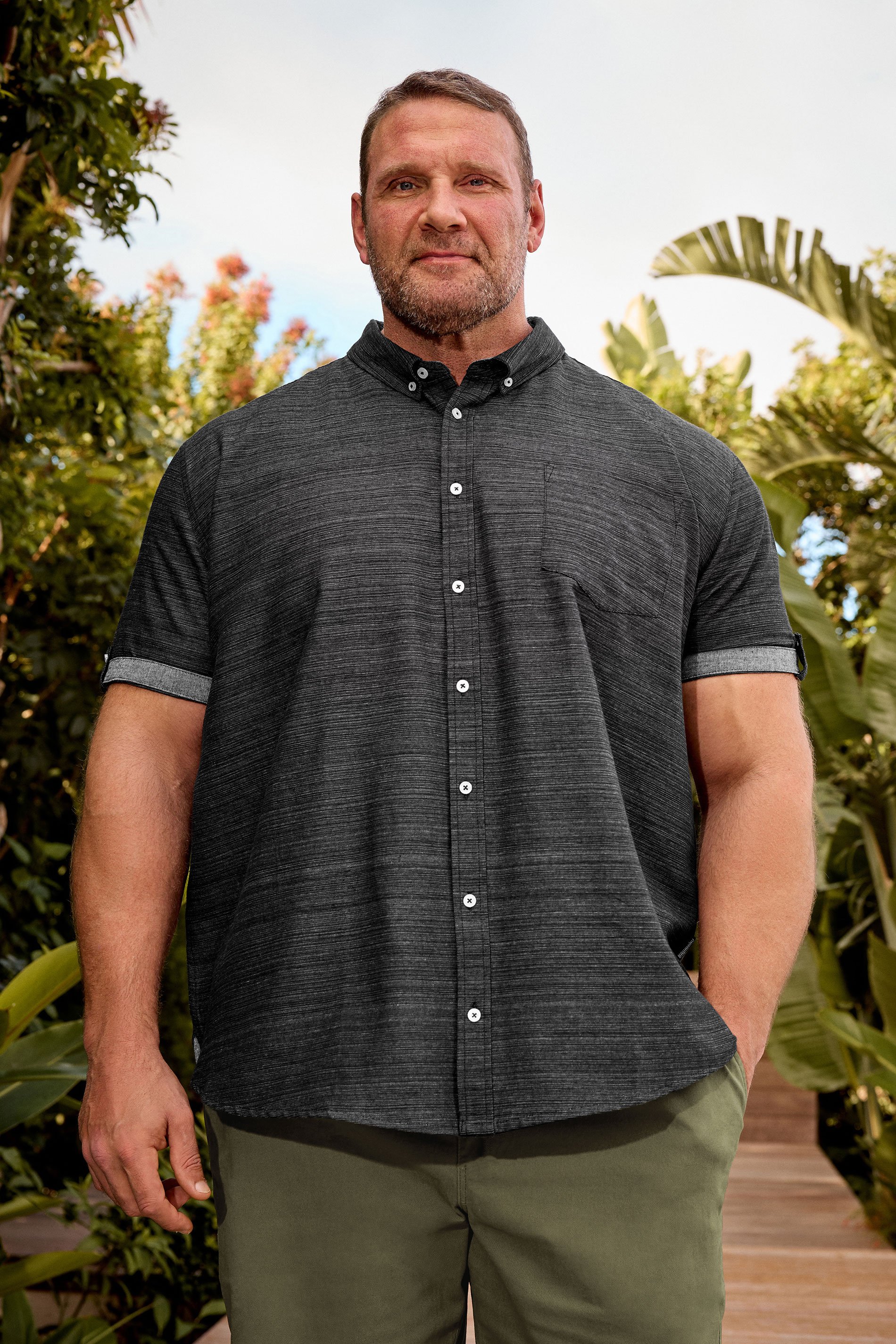 BadRhino Big & Tall Black Short Sleeve Slub Shirt | BadRhino 1