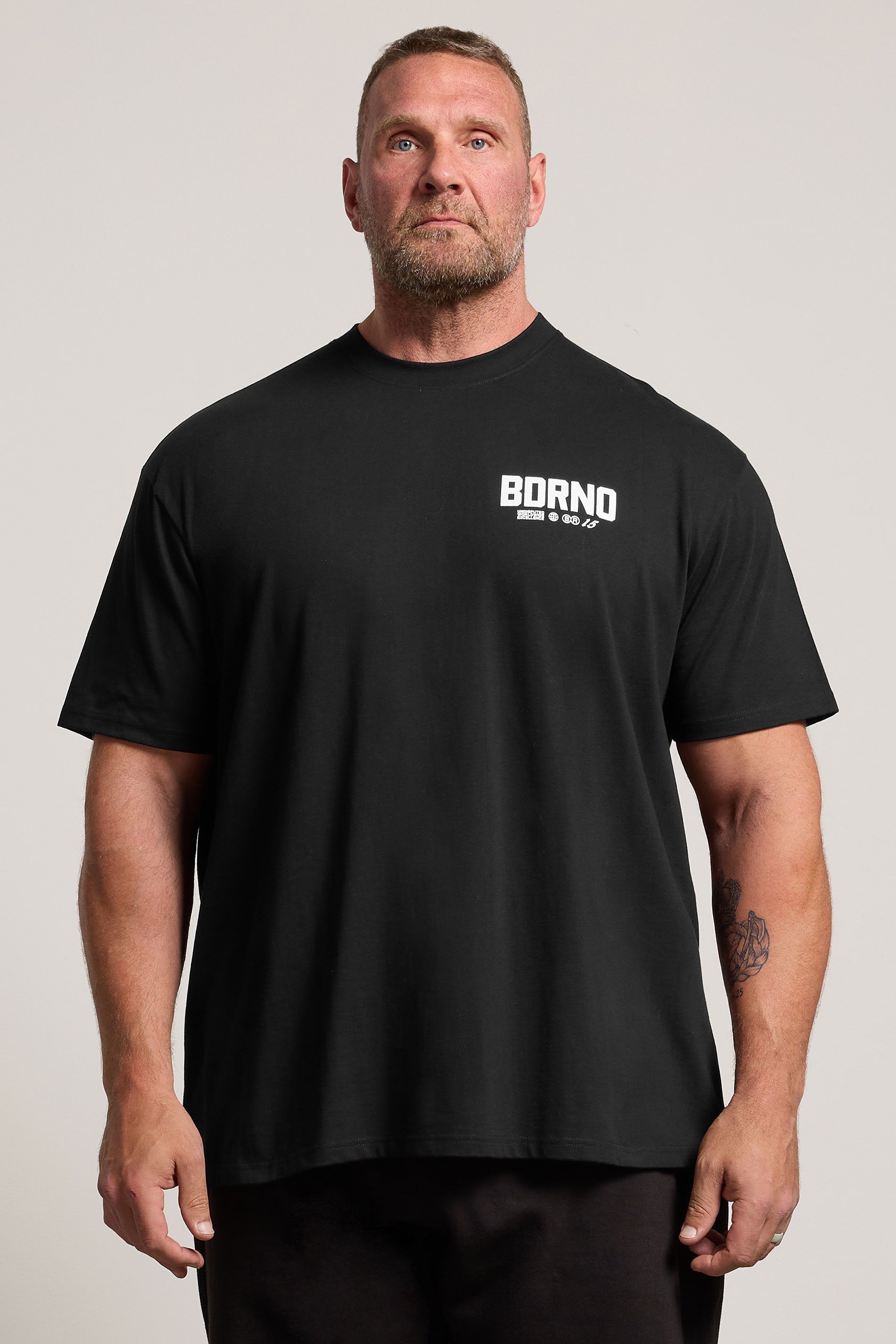 BDRNO Premium Big & Tall Black Logo T-Shirt | BadRhino 1