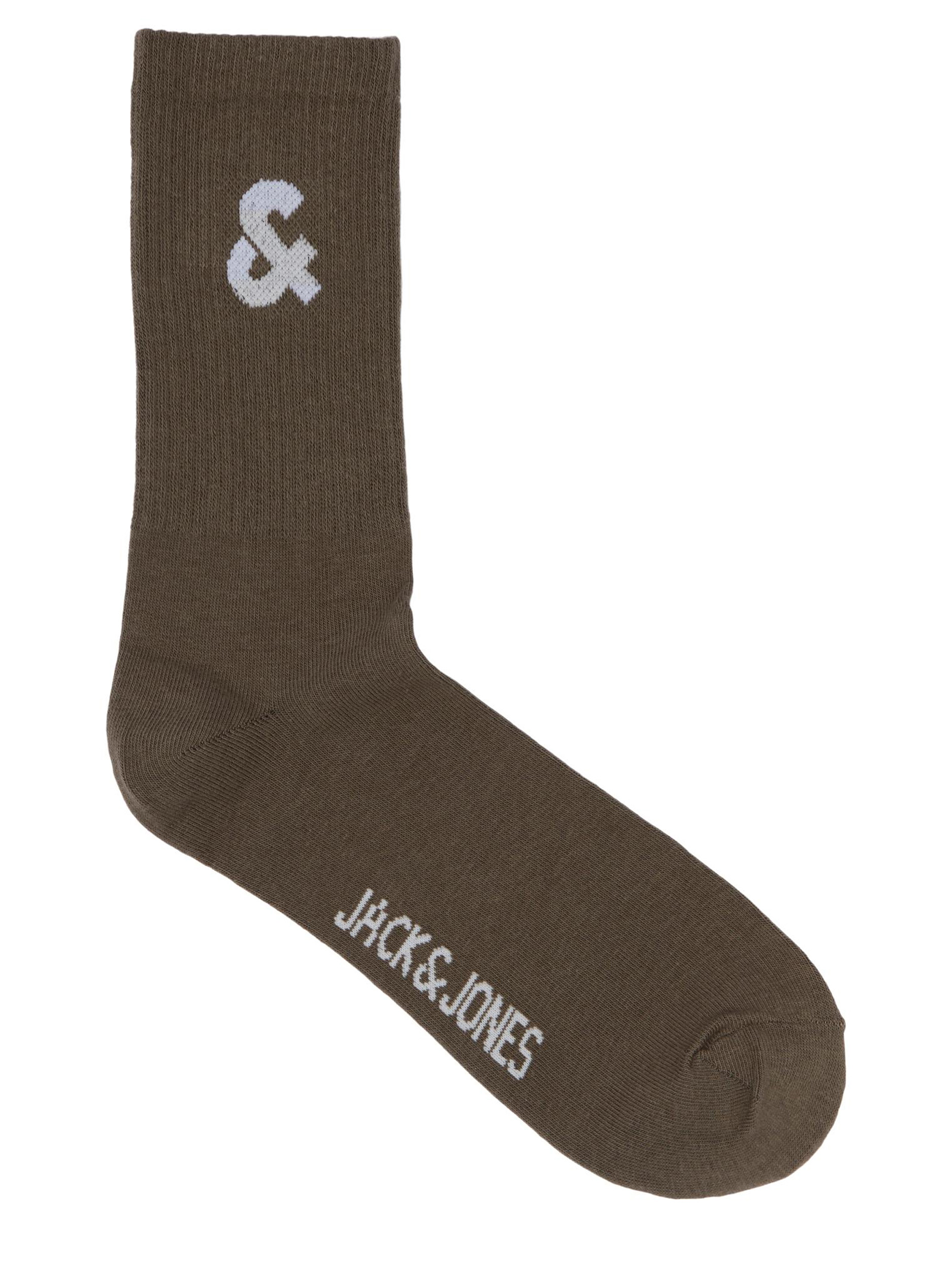 JACK & JONES Brown 3 Pack Tennis Socks | BadRhino 3
