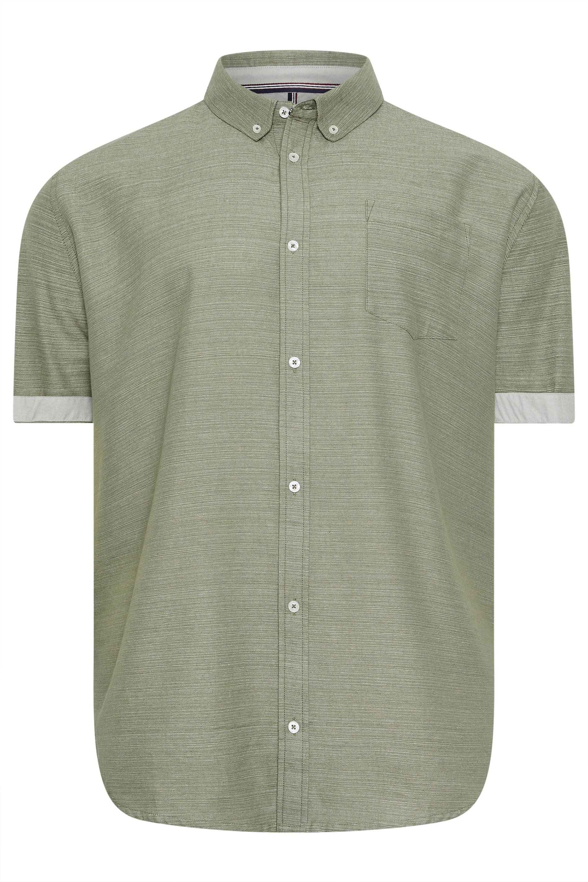 BadRhino Big & Tall Green Short Sleeve Slub Shirt | BadRhino 2