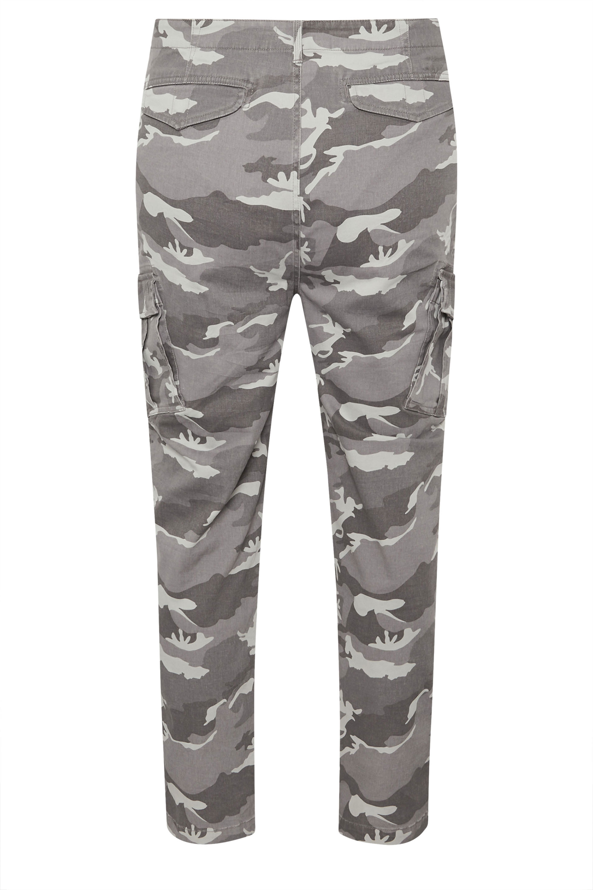 BadRhino Big & Tall Grey Camo Print Cargo Trousers | BadRhino 8