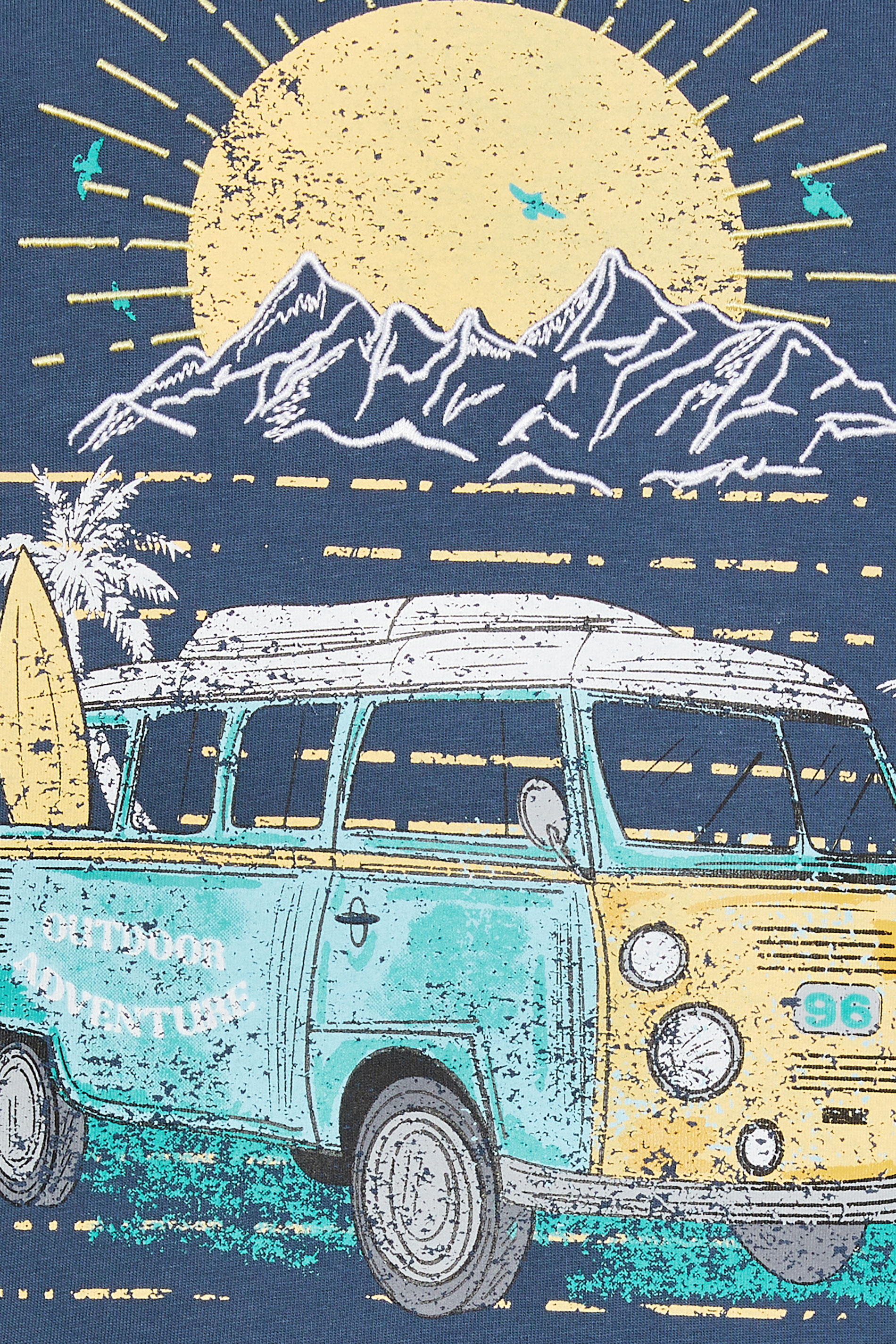 BadRhino Big & Tall Blue Campervan Print Vest Top | BadRhino 4