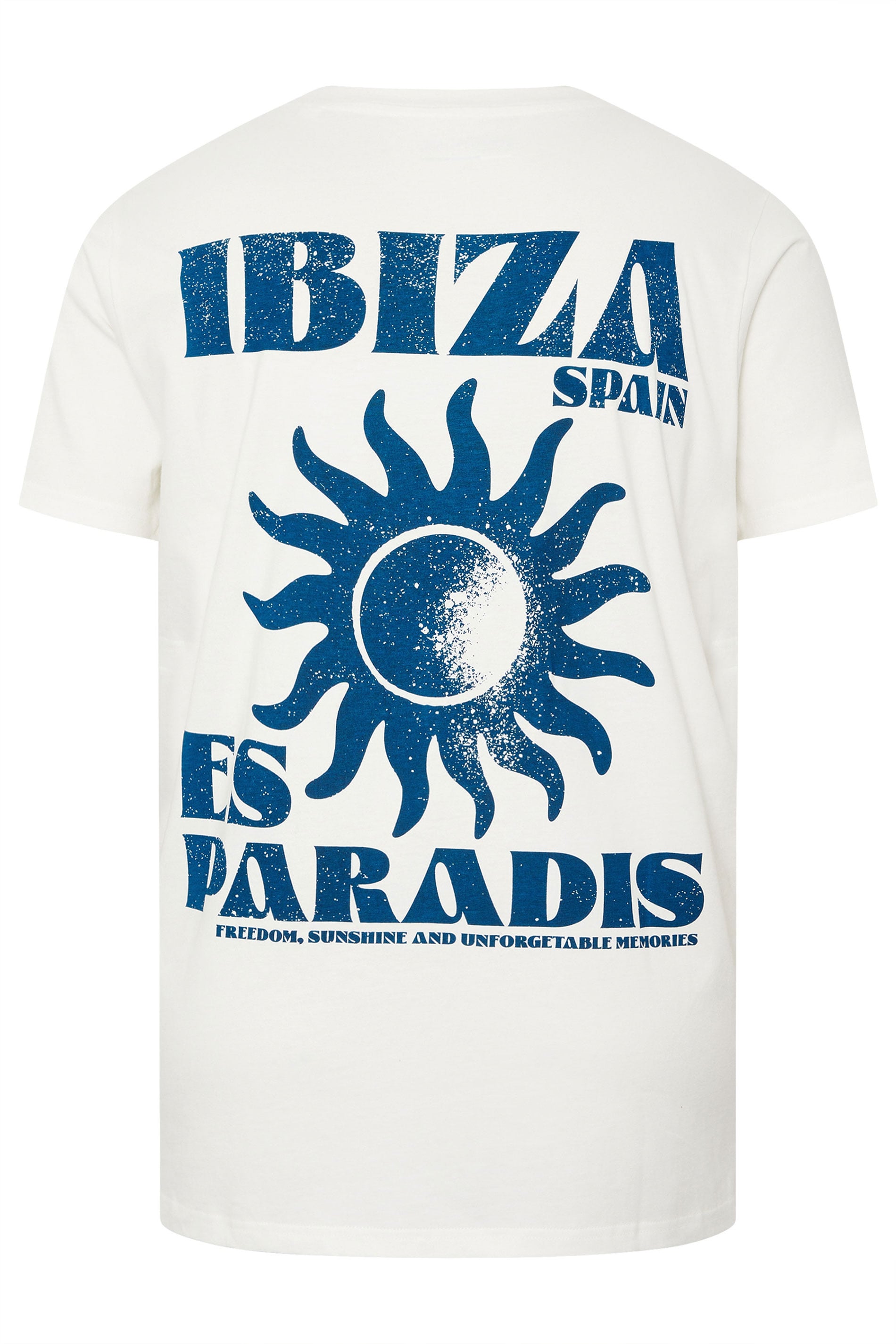 BadRhino Big & Tall Off White Ibiza Paradise Graphic T-Shirt | BadRhino 9