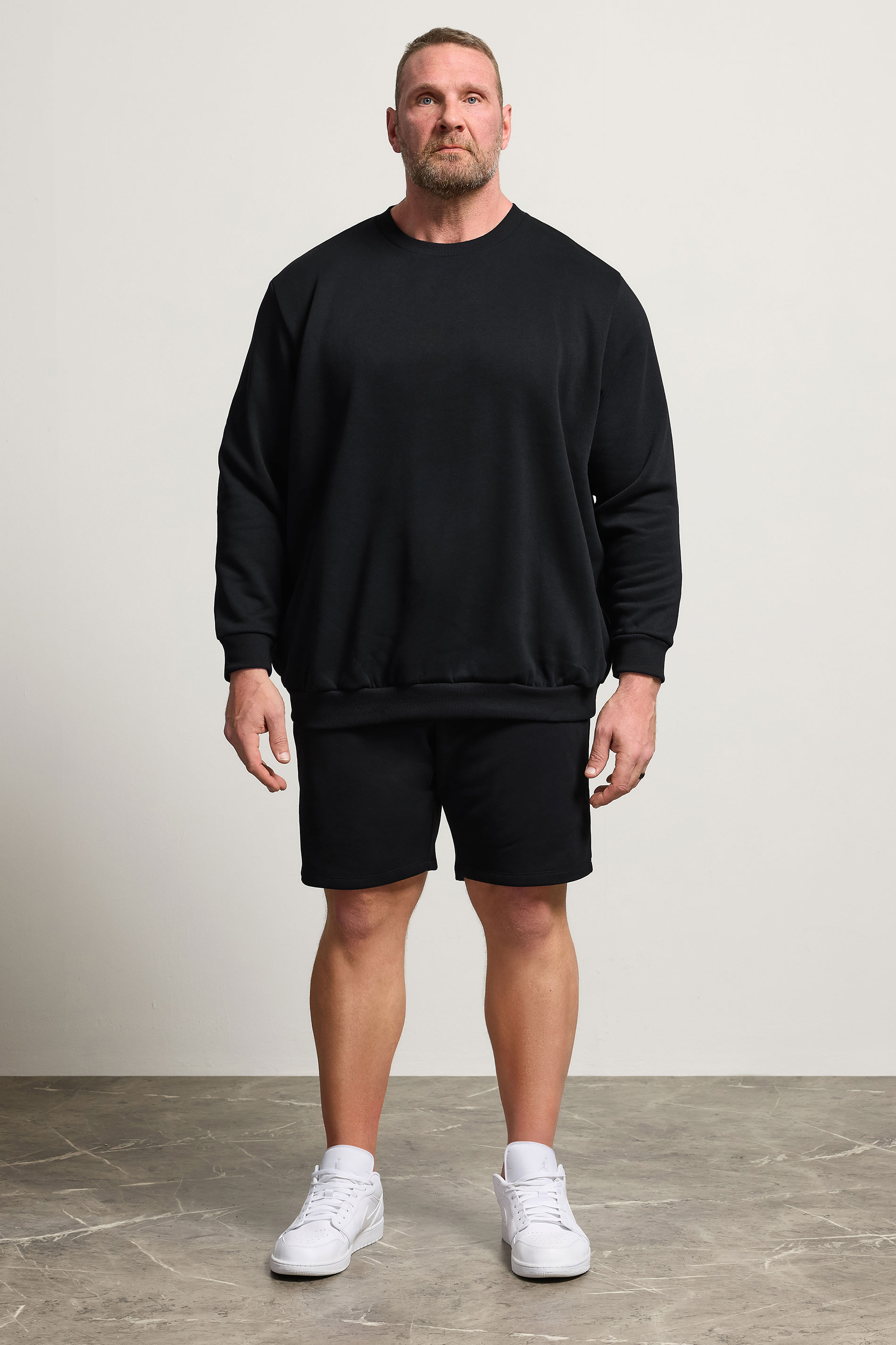 JACK & JONES Big & Tall Black Jogger Sweat Shorts | BadRhino 1
