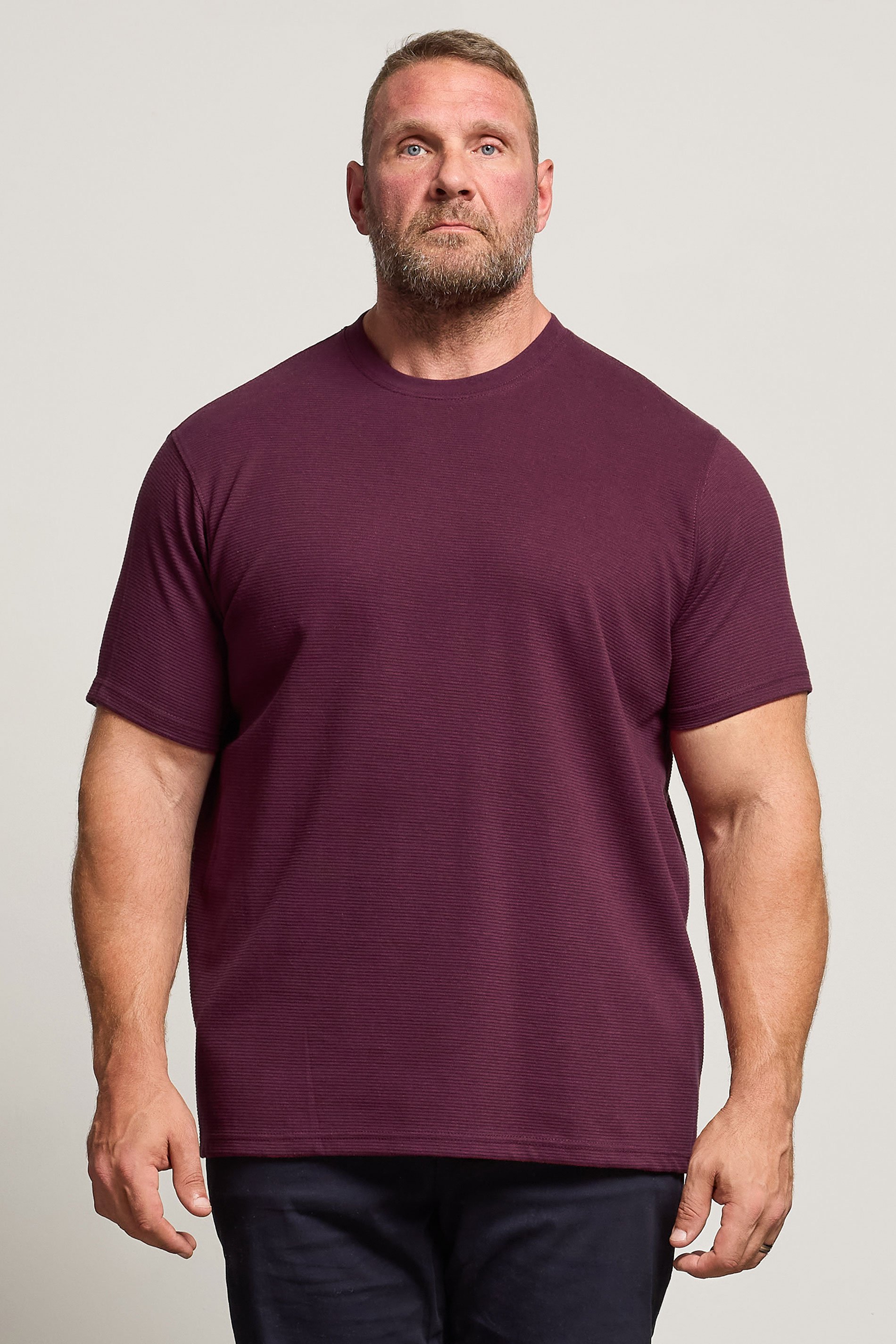 BadRhino Big & Tall Burgundy Red Ottoman Textured T-Shirt | BadRhino 1