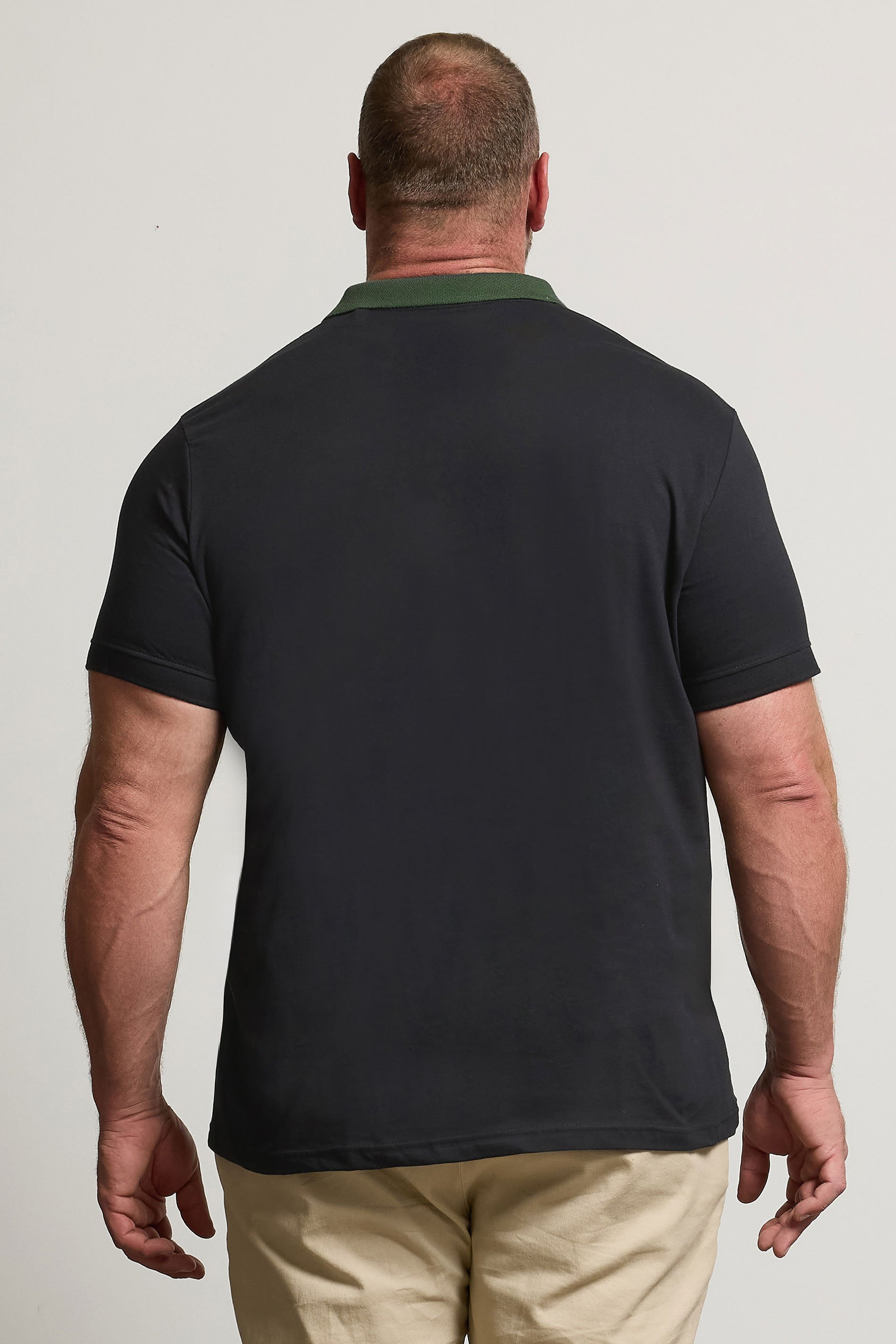 BadRhino Big & Tall Black Jacquard Polo Shirt | BadRhino 3