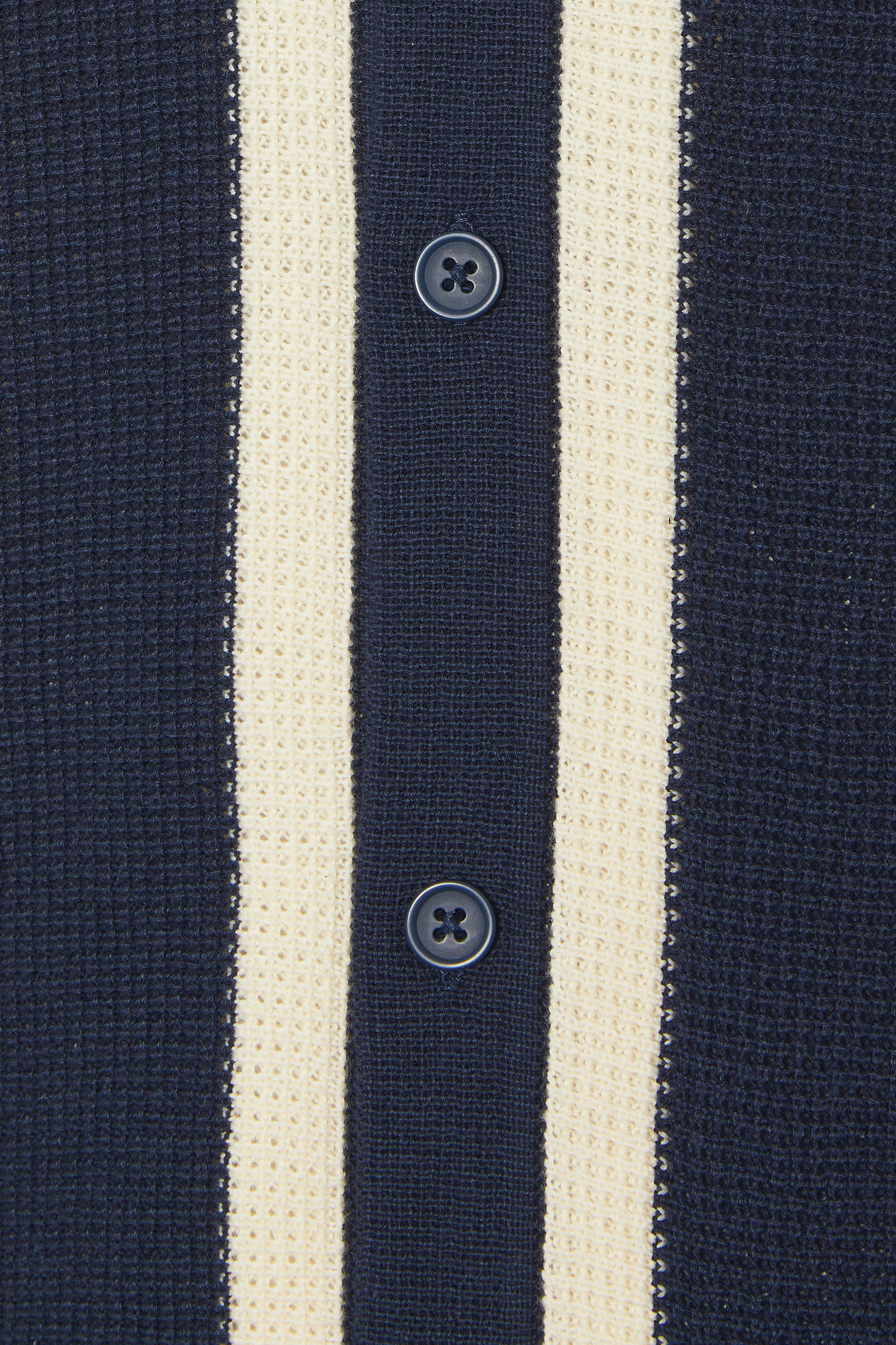 BadRhino Big & Tall Navy Blue & Cream Stripe Knitted Shirt | BadRhino 5