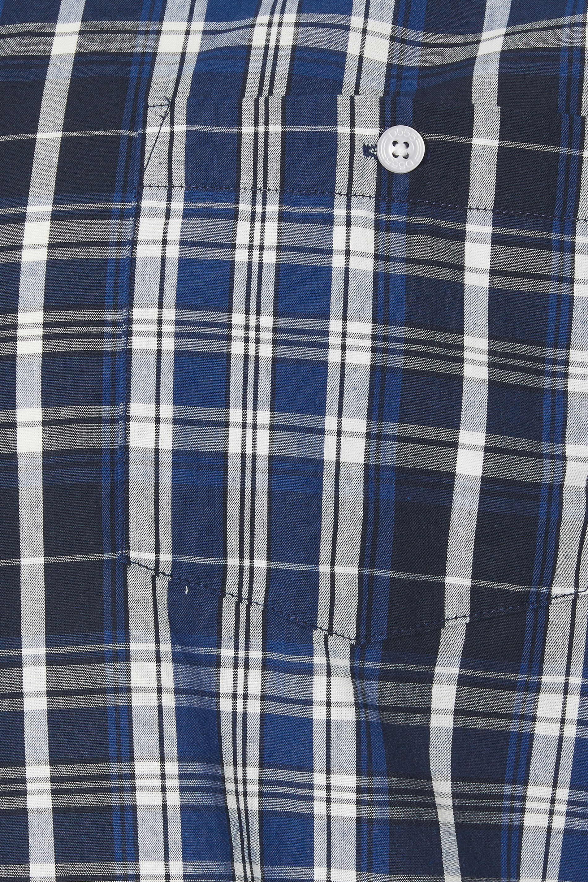 D555 Big & Tall Navy Blue Check Print Shirt | BadRhino 2