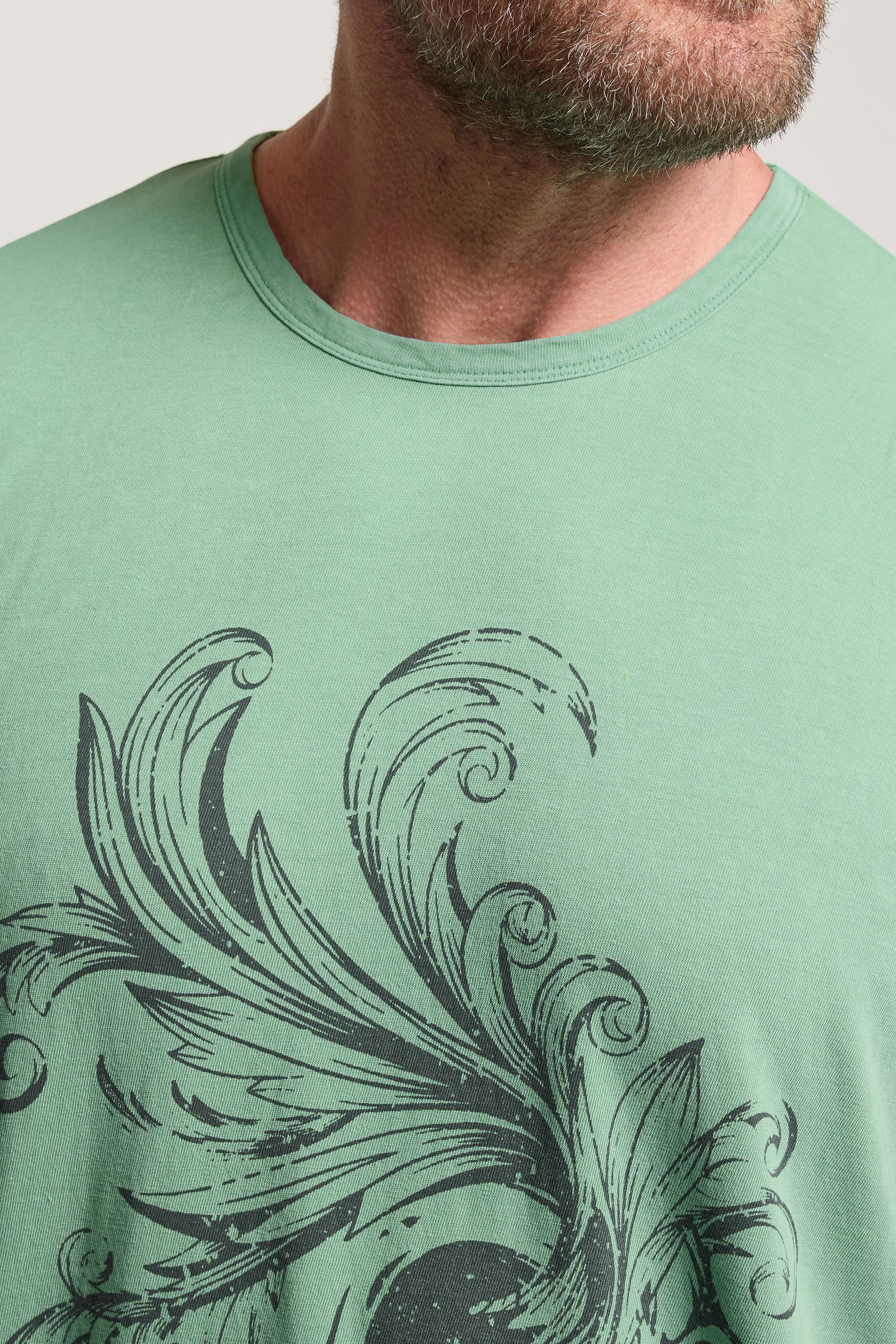 BadRhino Big & Tall Light Green Acid Wash Skull Print Vest | BadRhino 4