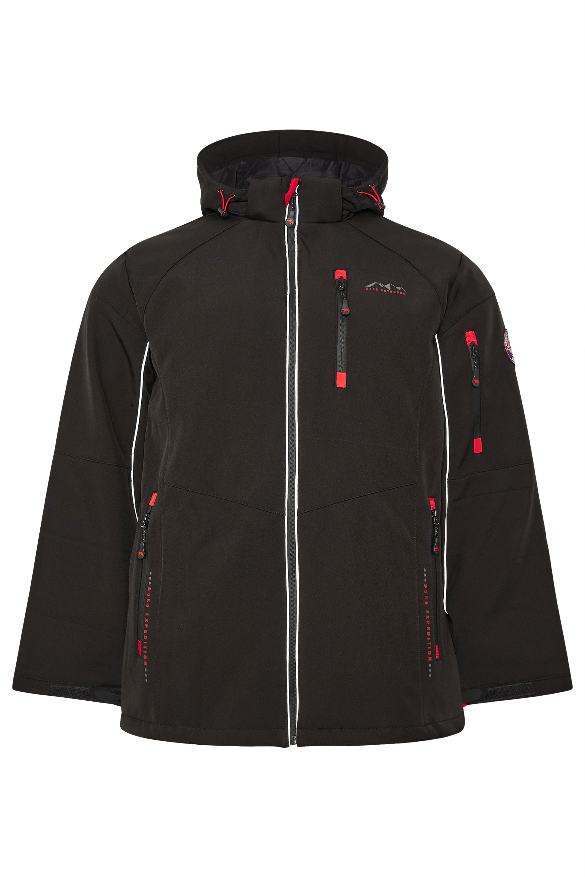 D555 Big & Tall Black Padded Soft Shell Jacket | BadRhino 3