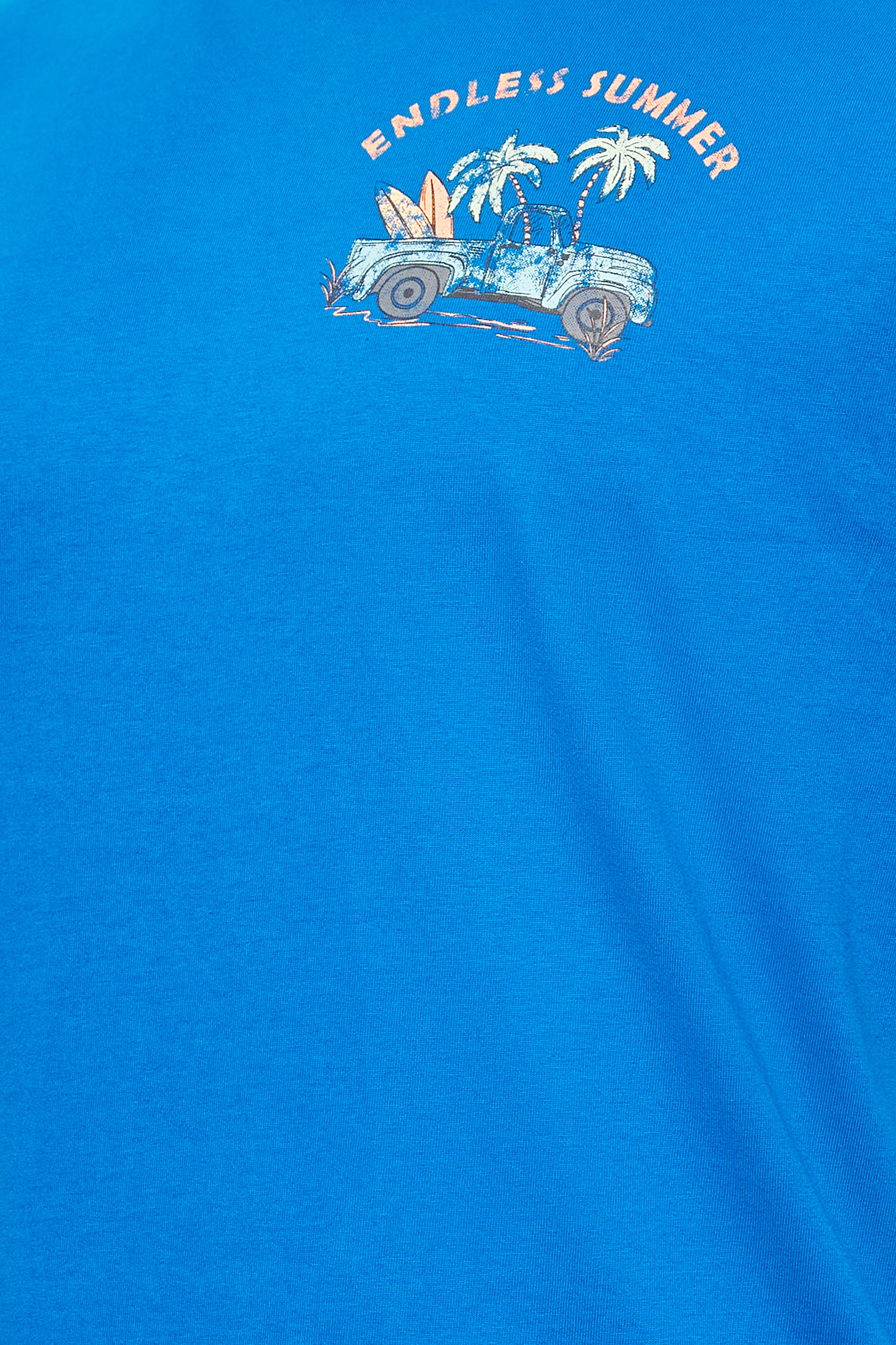 BadRhino Big & Tall Plus Size Cobalt Blue 'Endless Summer' Slogan T-Shirt | BadRhino 3