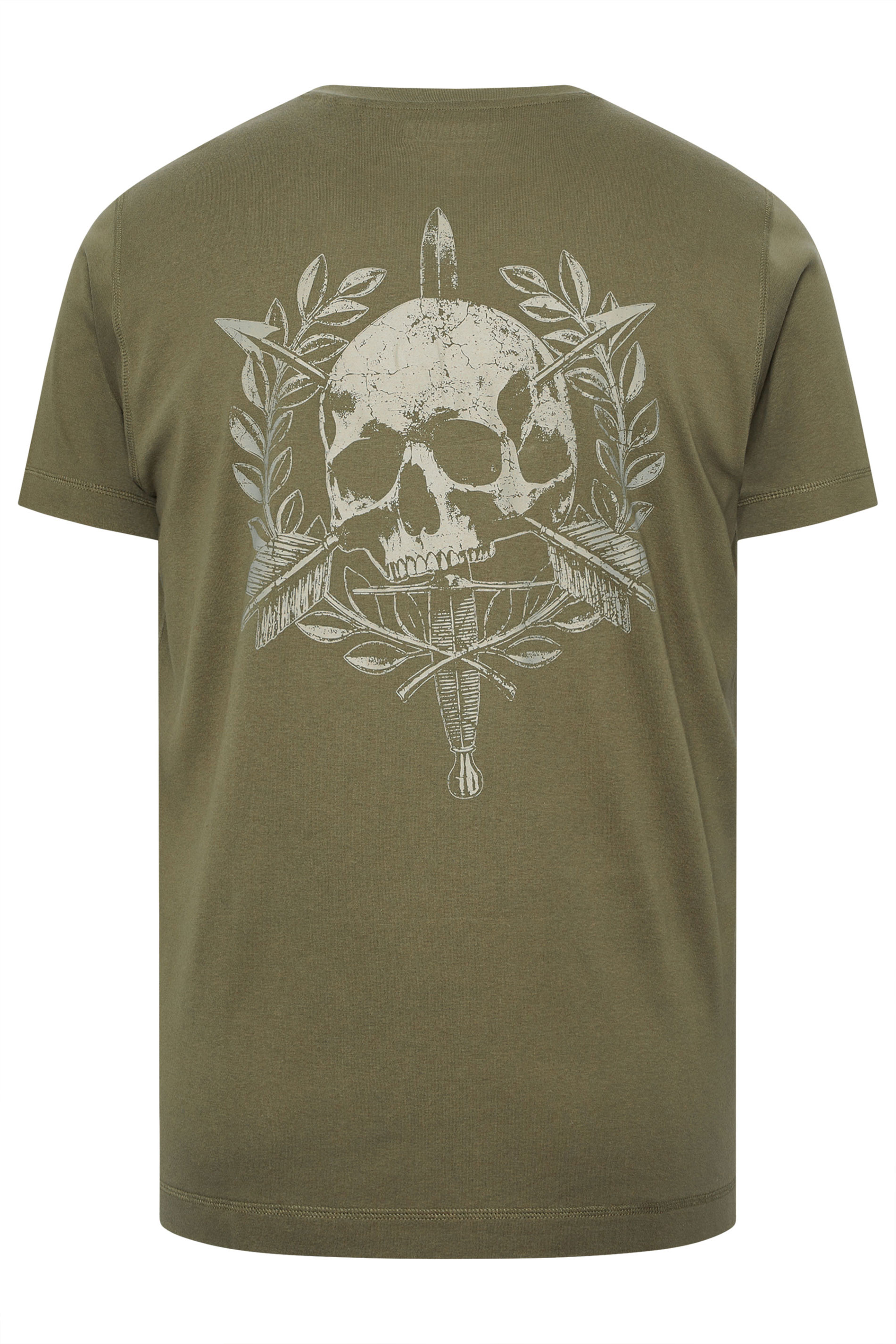 BadRhino Big & Tall Olive Green Skull Emblem Graphic T-Shirt | BadRhino 7