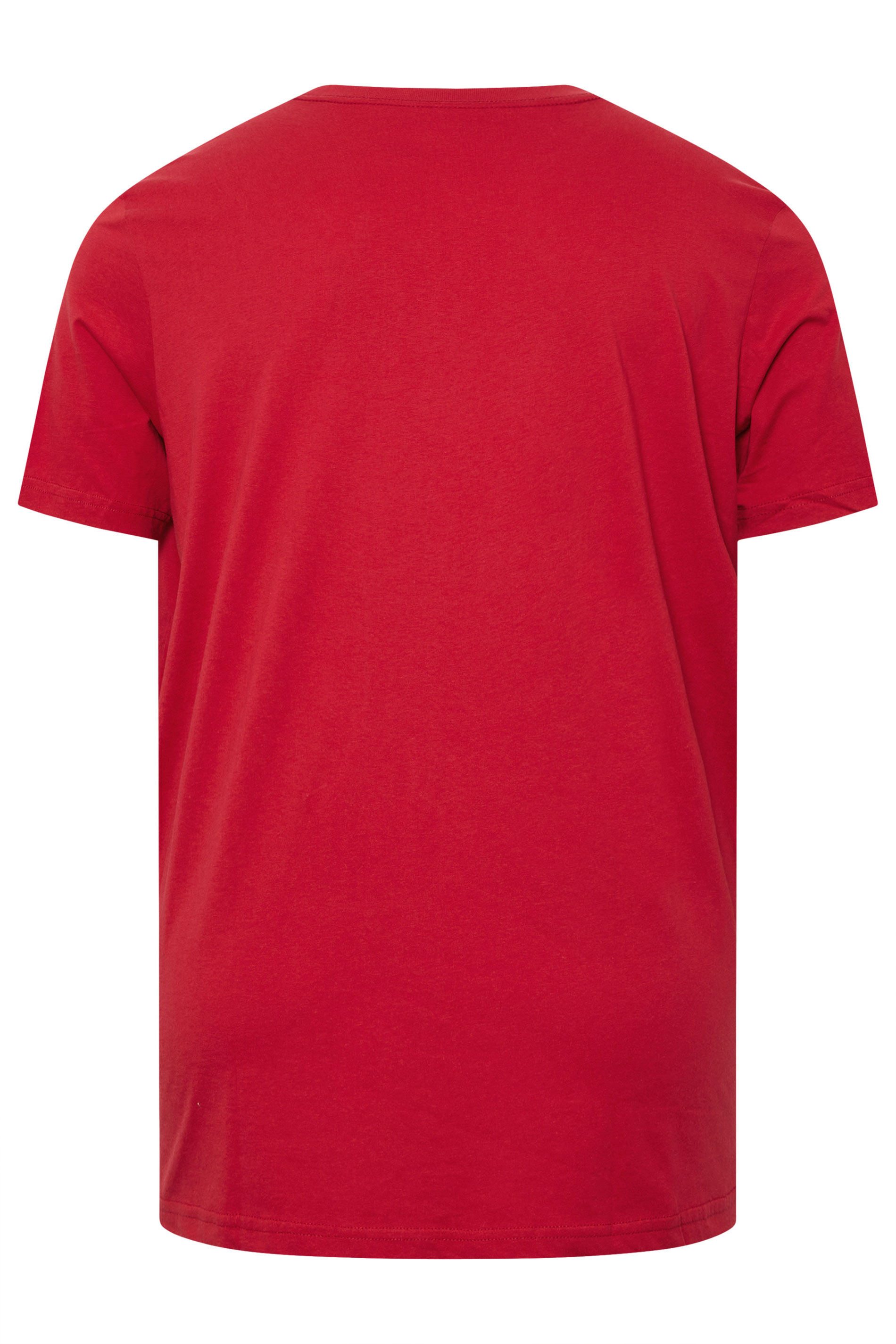 JACK & JONES Big & Tall Red 'Happy Holidaze' Print T-Shirt | BadRhino 4