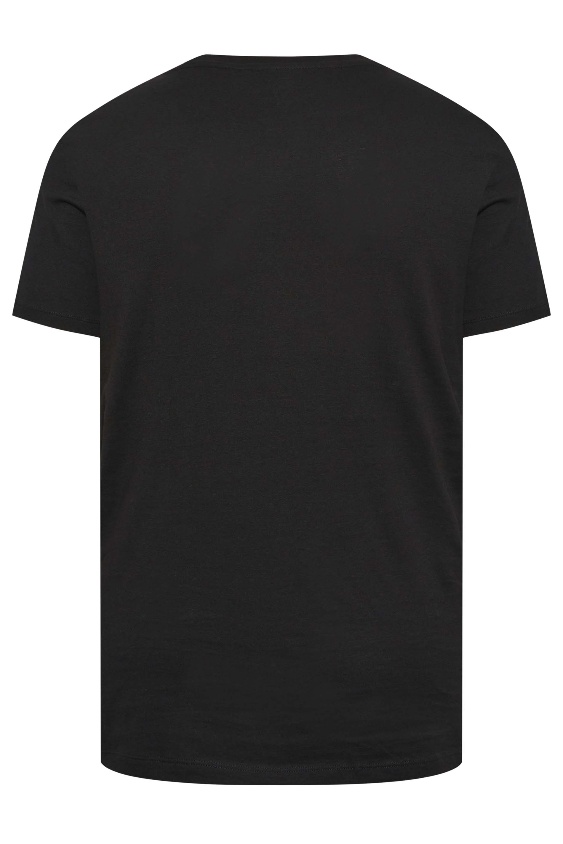 JACK & JONES Big & Tall Black Printed Crew Neck T-Shirt | BadRhino