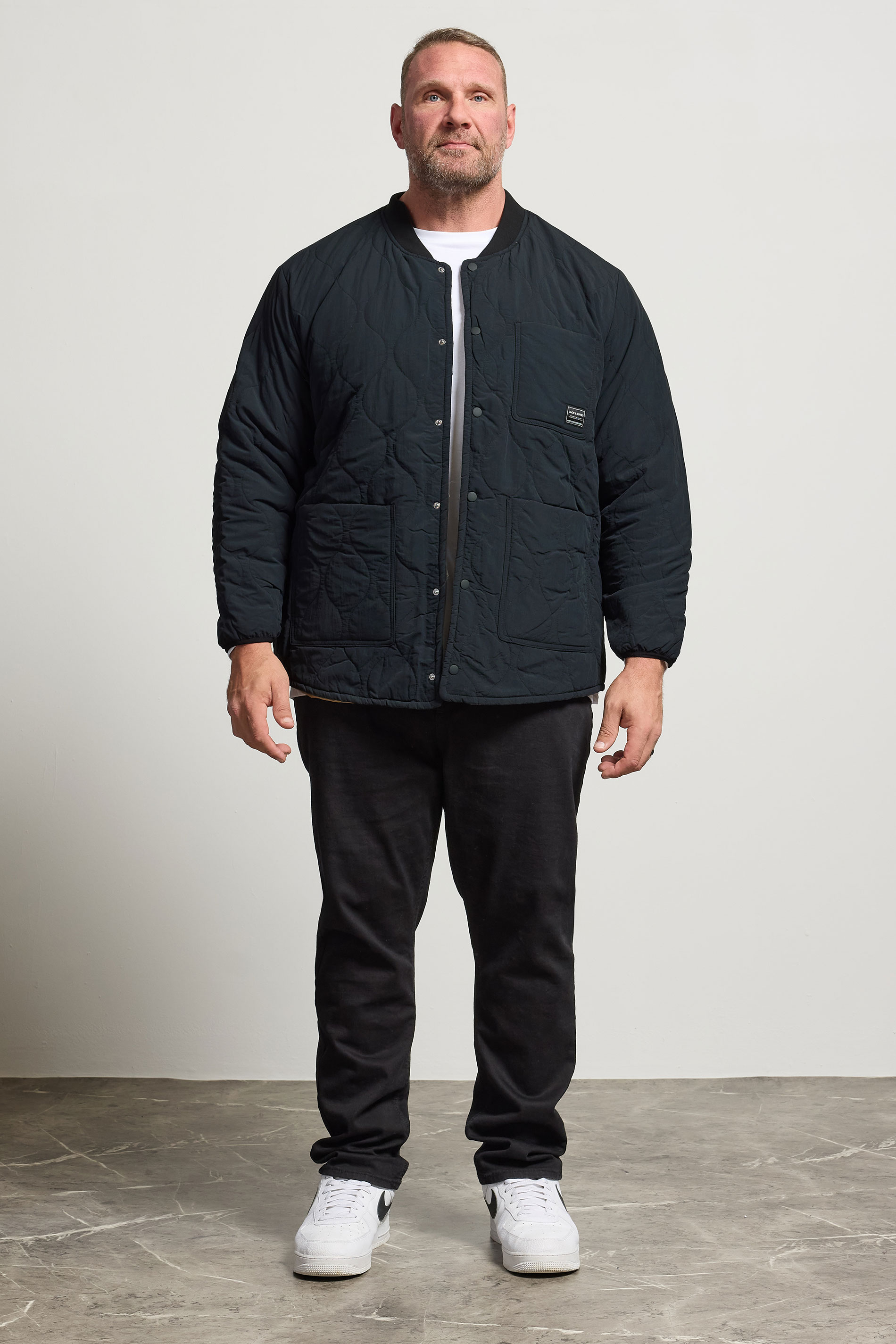 JACK & JONES Big & Tall Black Quilted Liner Jacket | BadRhino 2