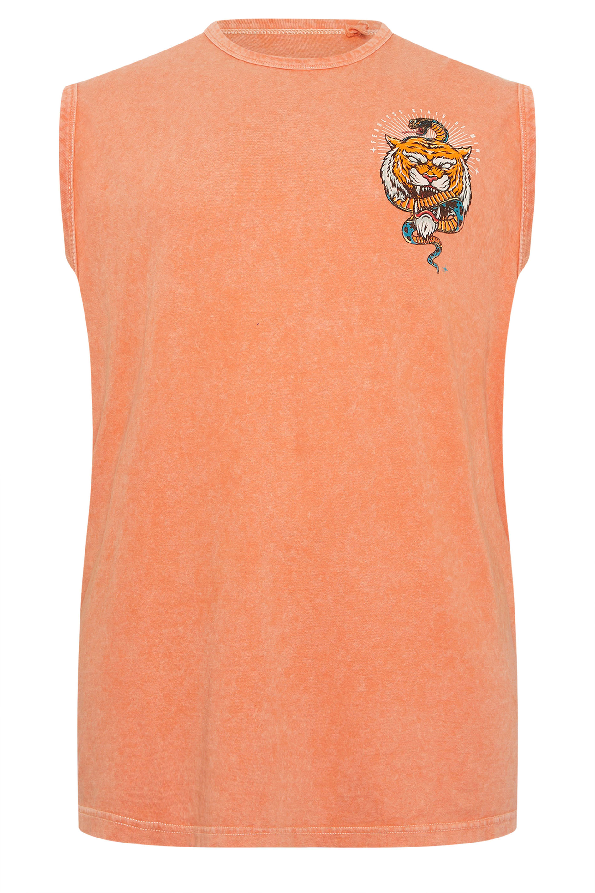 BadRhino Big & Tall Orange Acid Wash Tiger Vest | BadRhino 8