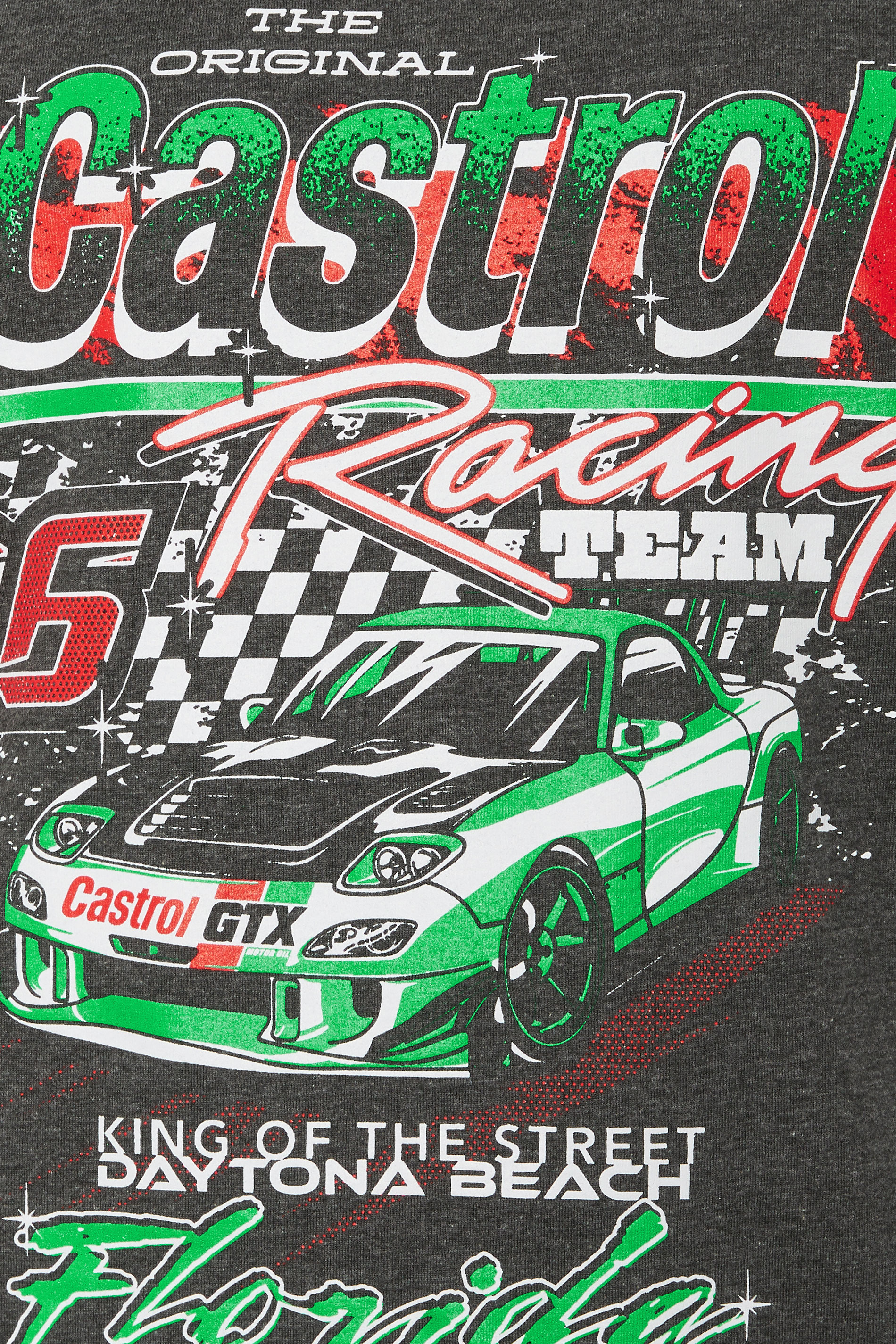 BadRhino Big & Tall Charcoal Grey Printed 'Castrol' T-Shirt | BadRhino 4