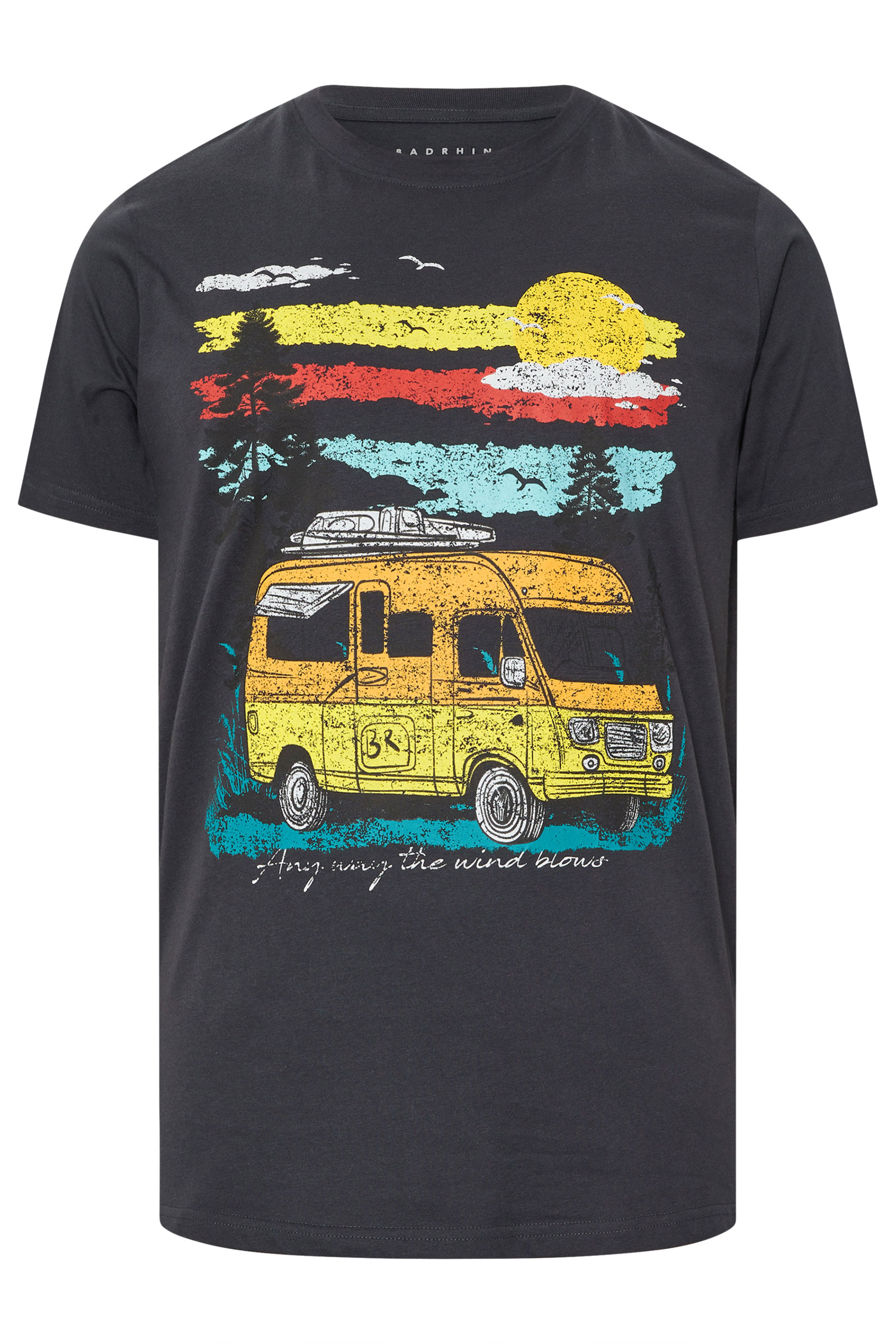 BadRhino Big & Tall Ebony Grey Camper Graphic T-Shirt | BadRhino 6