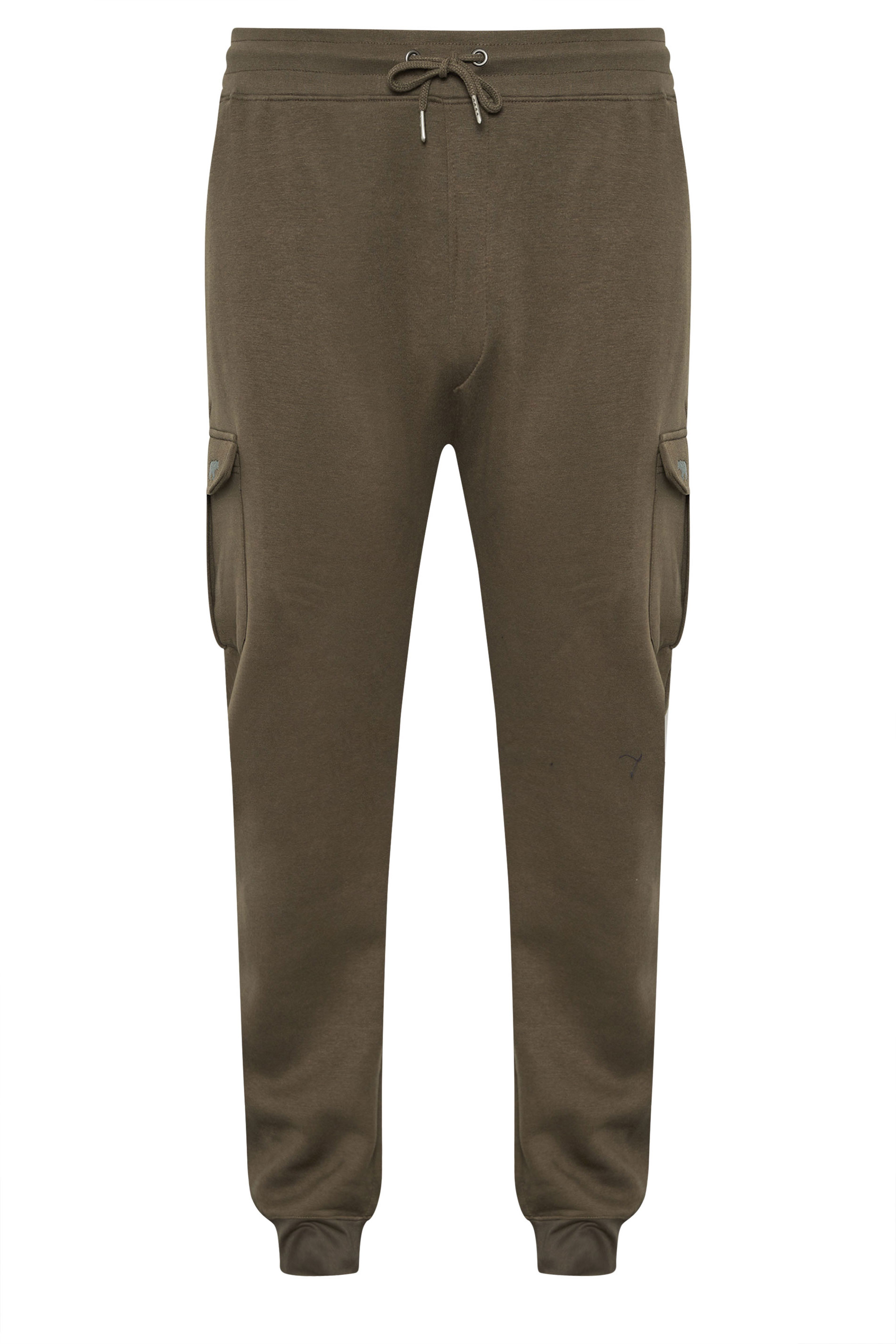 D555 Big & Tall Khaki Green Cargo Cuffed Joggers | BadRhino 4