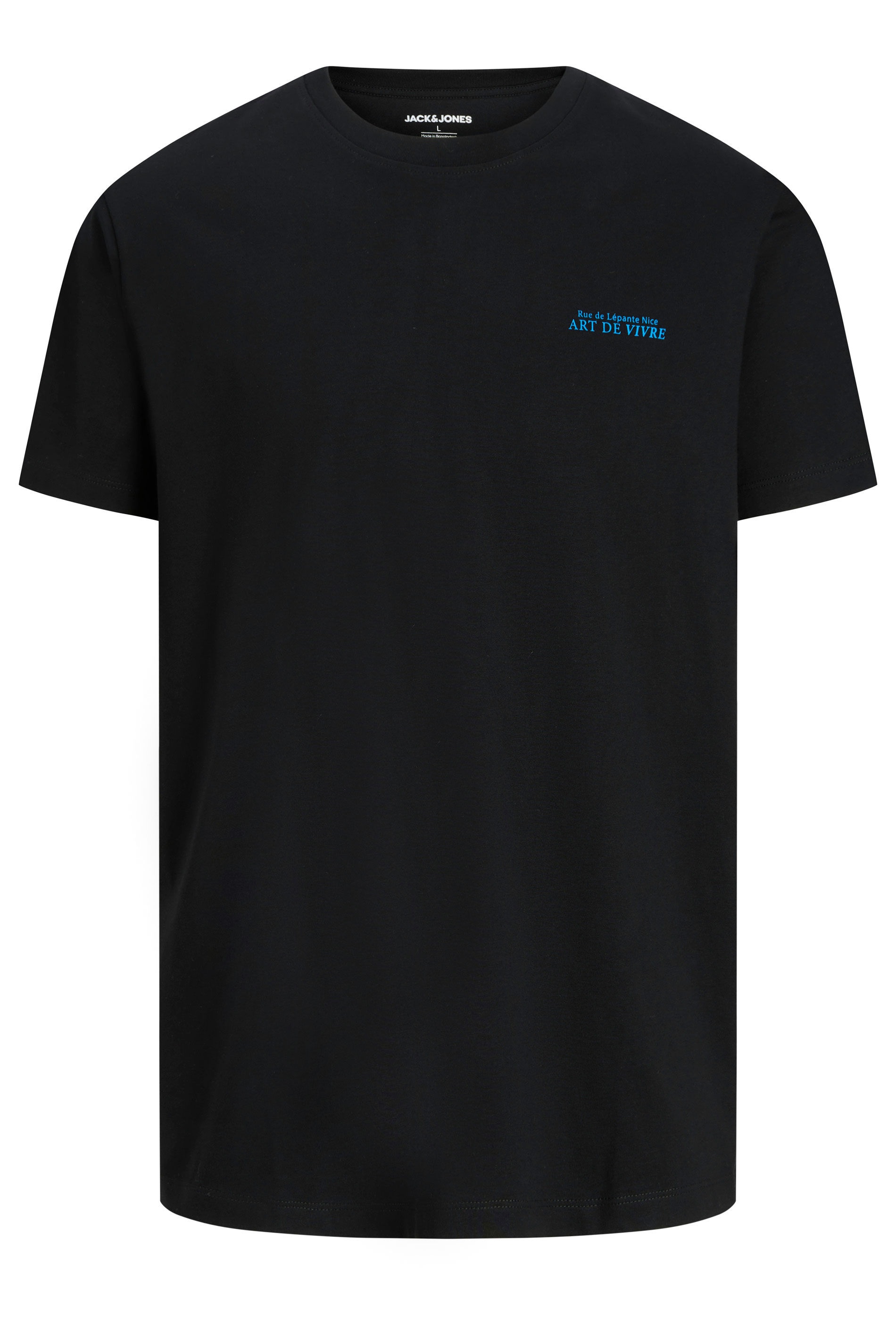 JACK & JONES Big & Tall Black 'Art De Vivre' T-Shirt | BadRhino  1