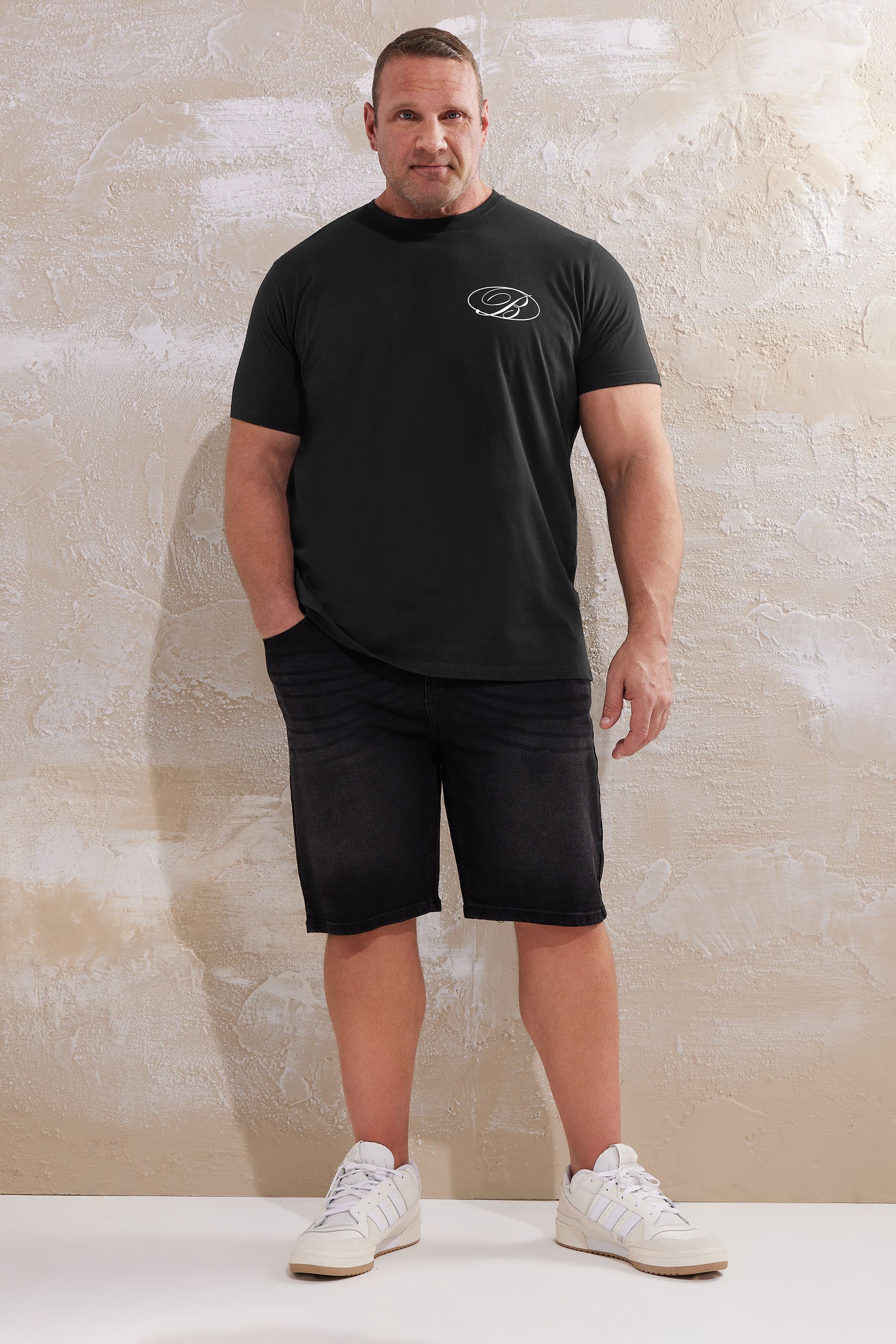 BadRhino Big & Tall Black Script Graphic Print T-Shirt | BadRhino 2