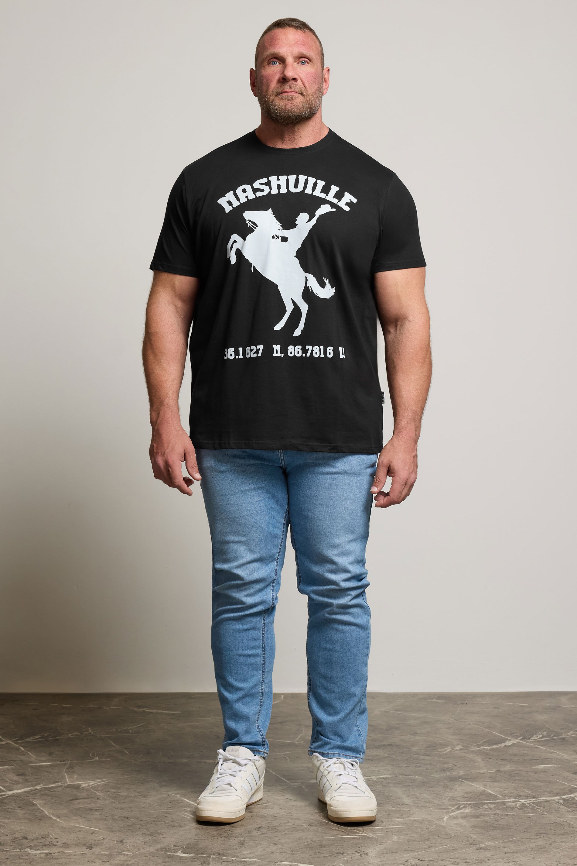 BadRhino Big & Tall Black 'Nashville' Graphic T-Shirt 3