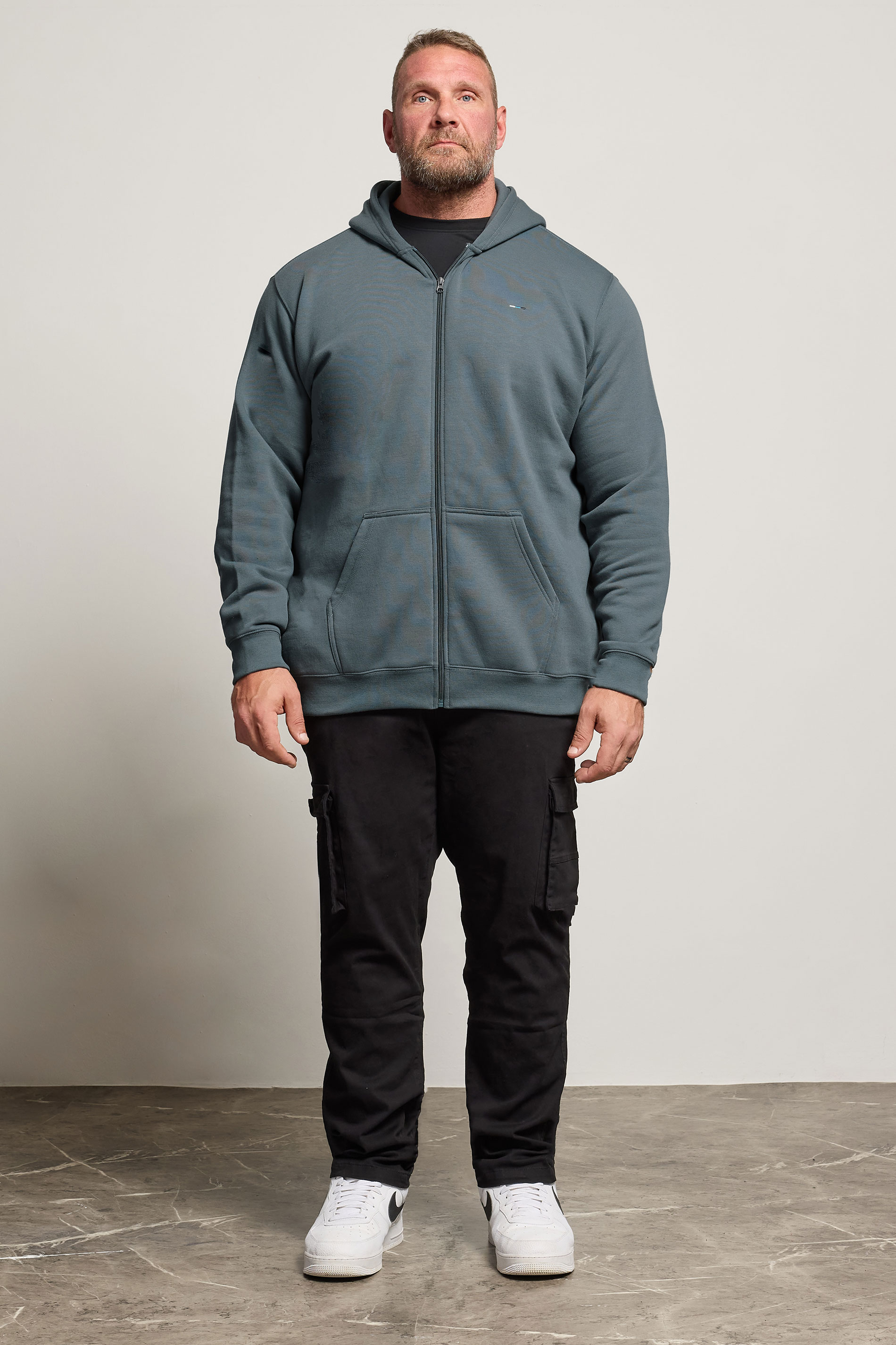 BadRhino Big & Tall Storm Blue Zip Through Hoodie | BadRhino 2