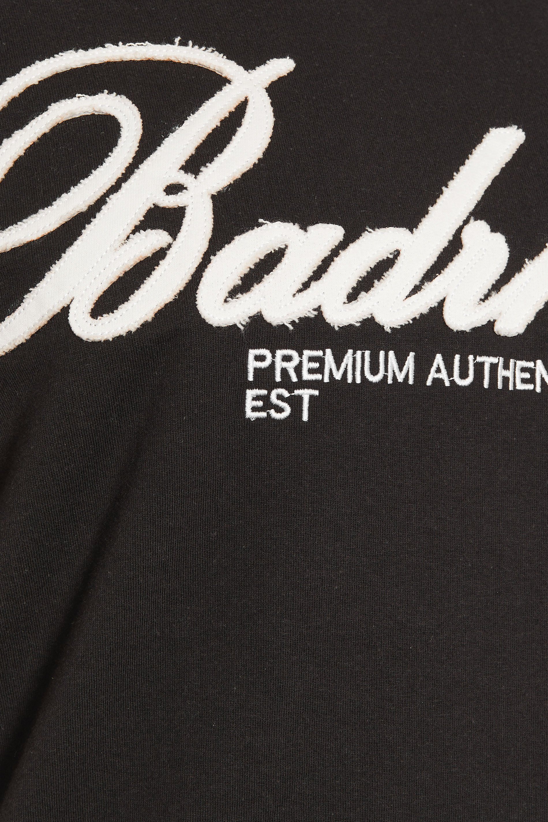 BadRhino Big & Tall Black Embroidered Script T-Shirt | BadRhino 3