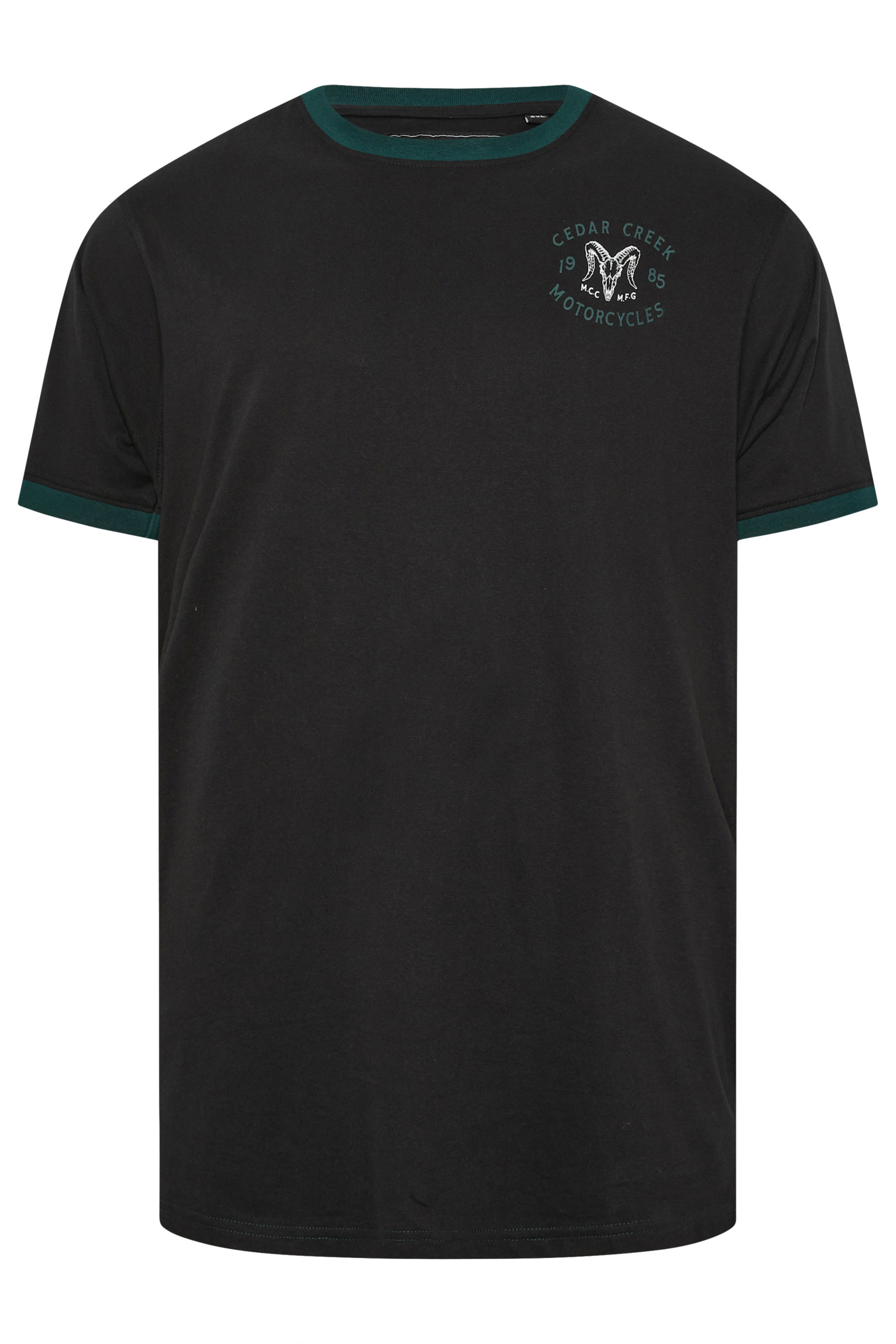 KAM Big & Tall Black 'Cedar Creek' Reverse T-Shirt | BadRhino 4