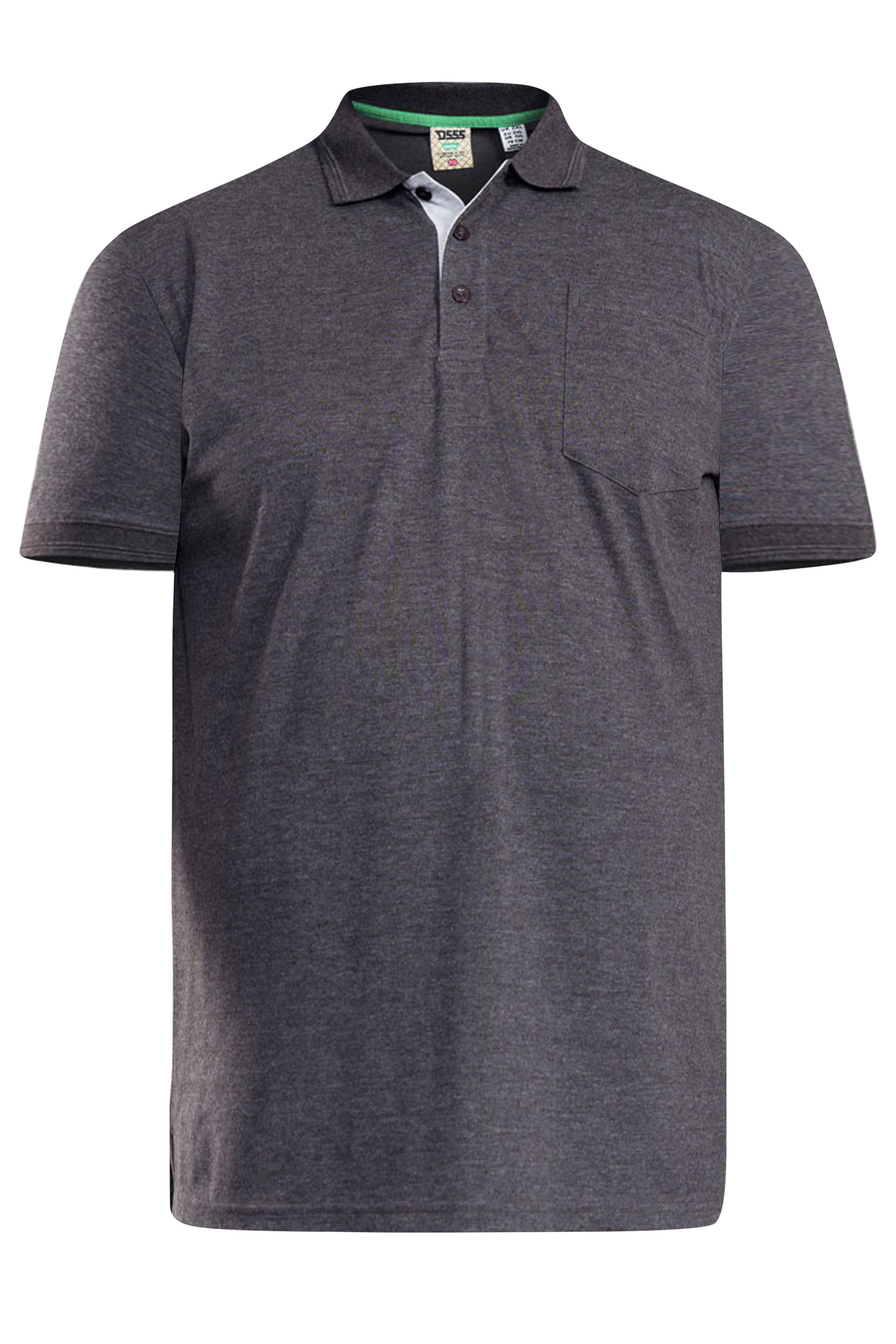 D555 Charcoal Grey Basic Polo Shirt | BadRhino 2