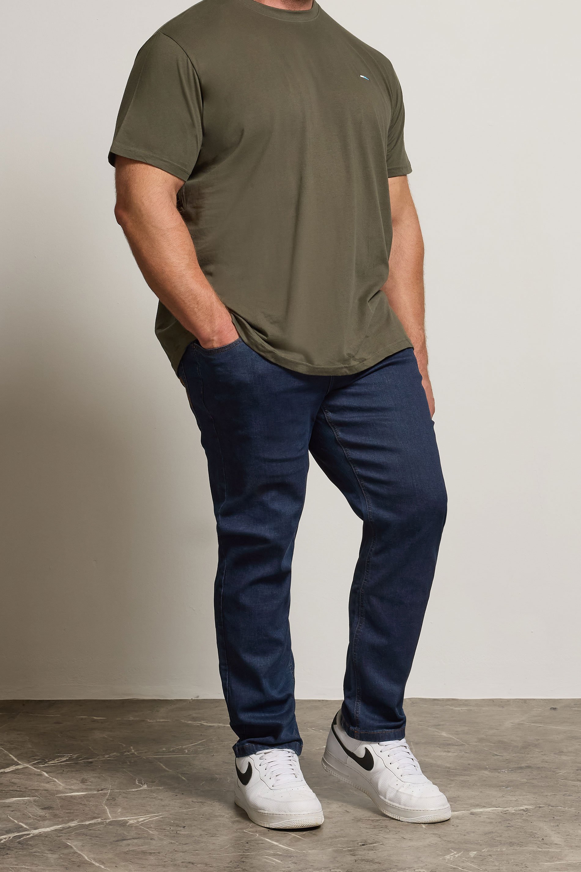 BadRhino Big & Tall Indigo Blue Straight Leg Stretch Jeans | BadRhino 1