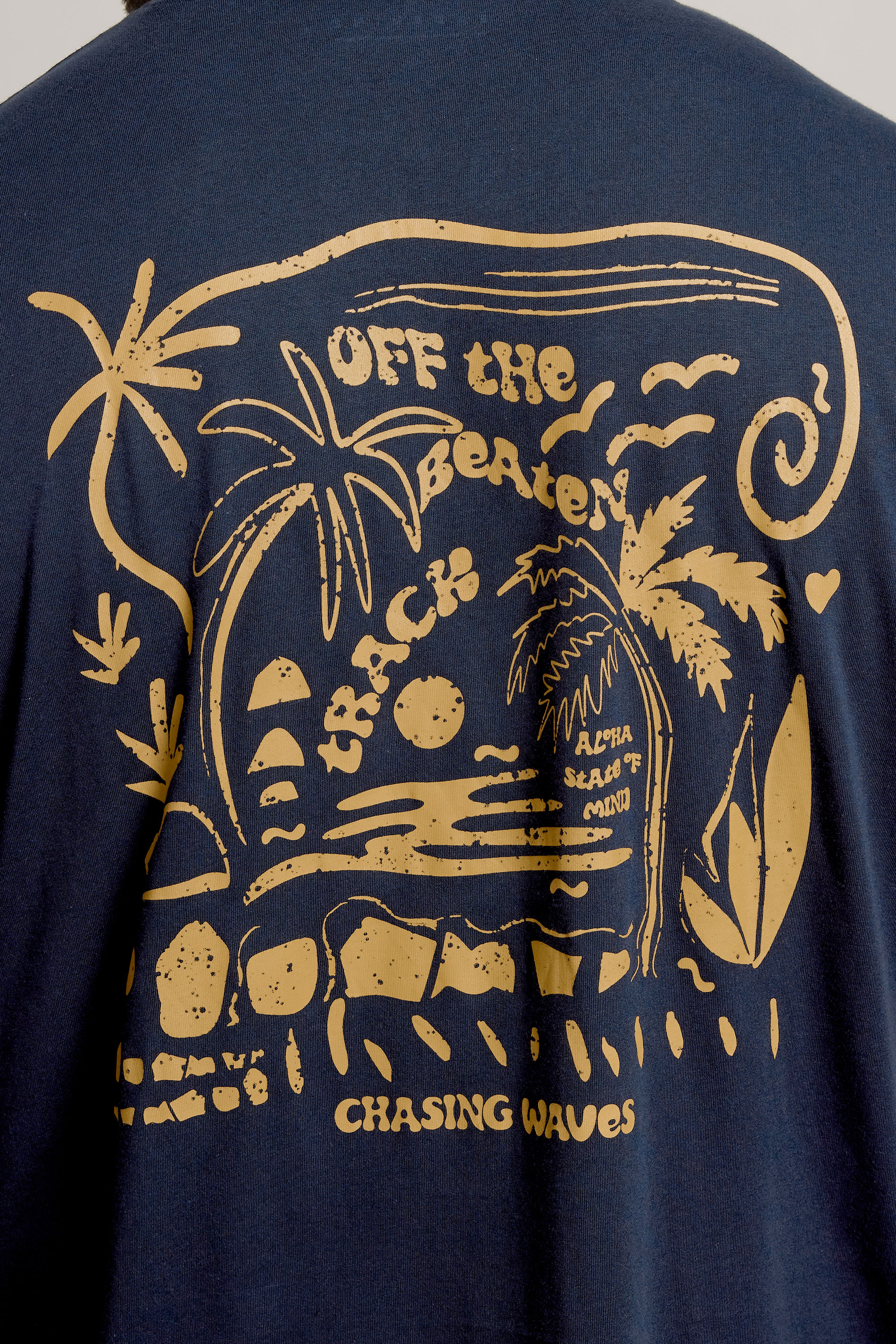 BadRhino Big & Tall Navy Blue 'Chasing Waves' Graphic T-Shirt | BadRhino 5