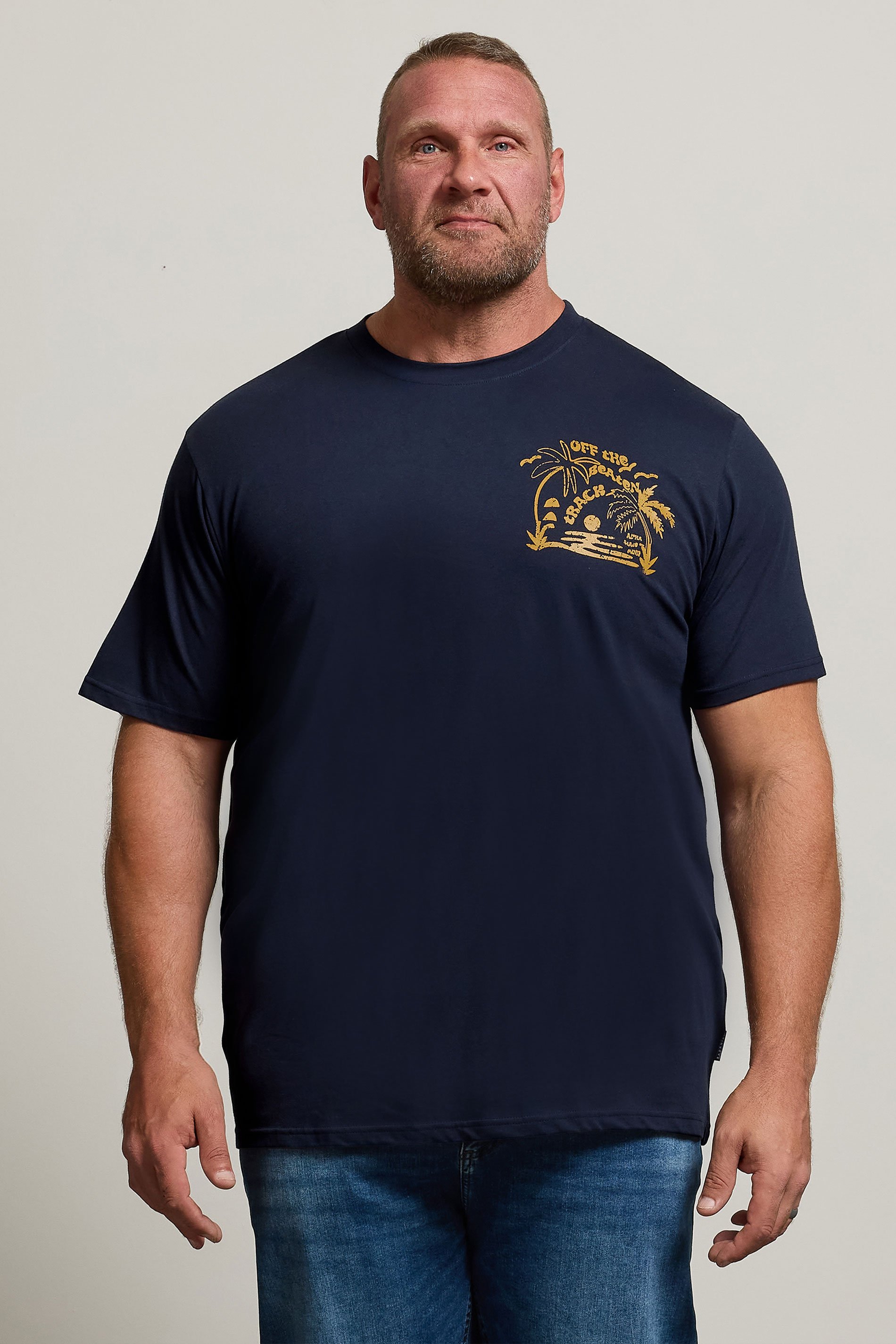 BadRhino Big & Tall Navy Blue 'Chasing Waves' Graphic T-Shirt | BadRhino 1