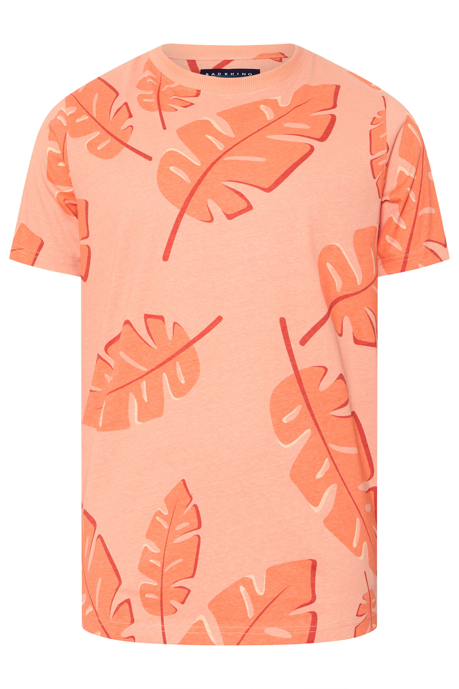 BadRhino Big & Tall Pink Palm Print Short Sleeve T-Shirt | BadRhino 8