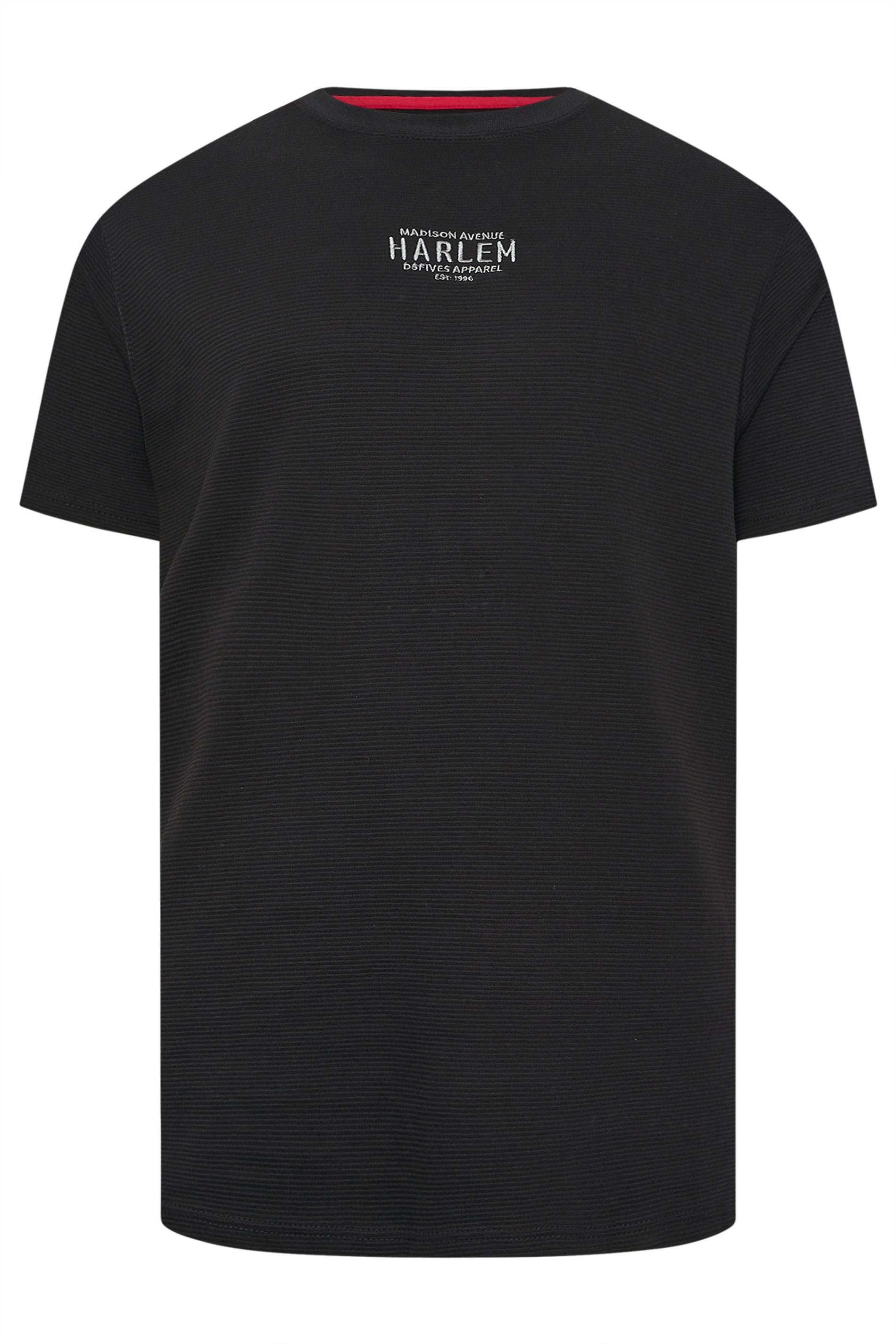 D555 Big & Tall Black 'Harlem' Ribbed T-Shirt | BadRhino 3