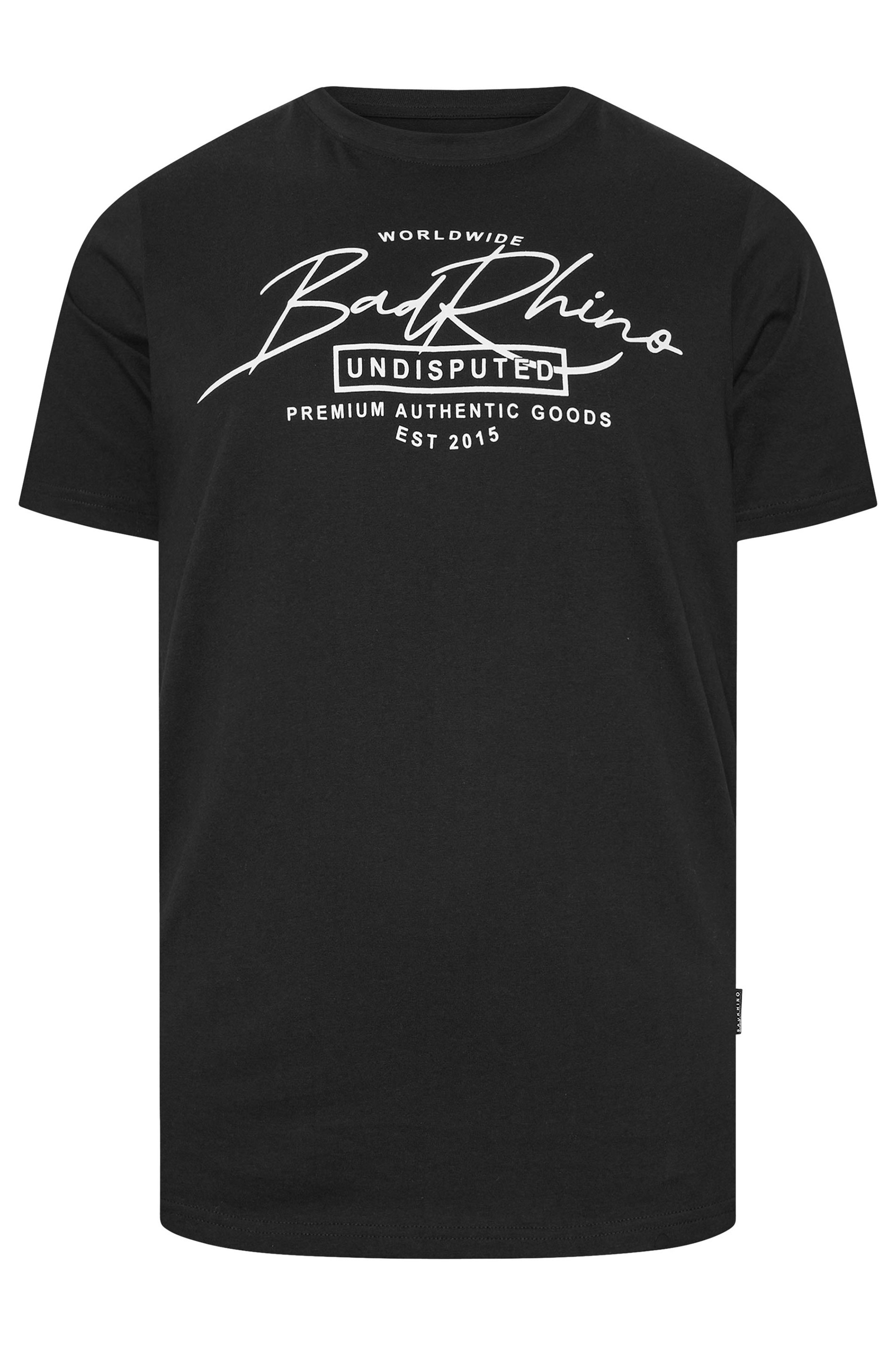 BadRhino Big & Tall Black Script Graphic Print T-Shirt | BadRhino 5