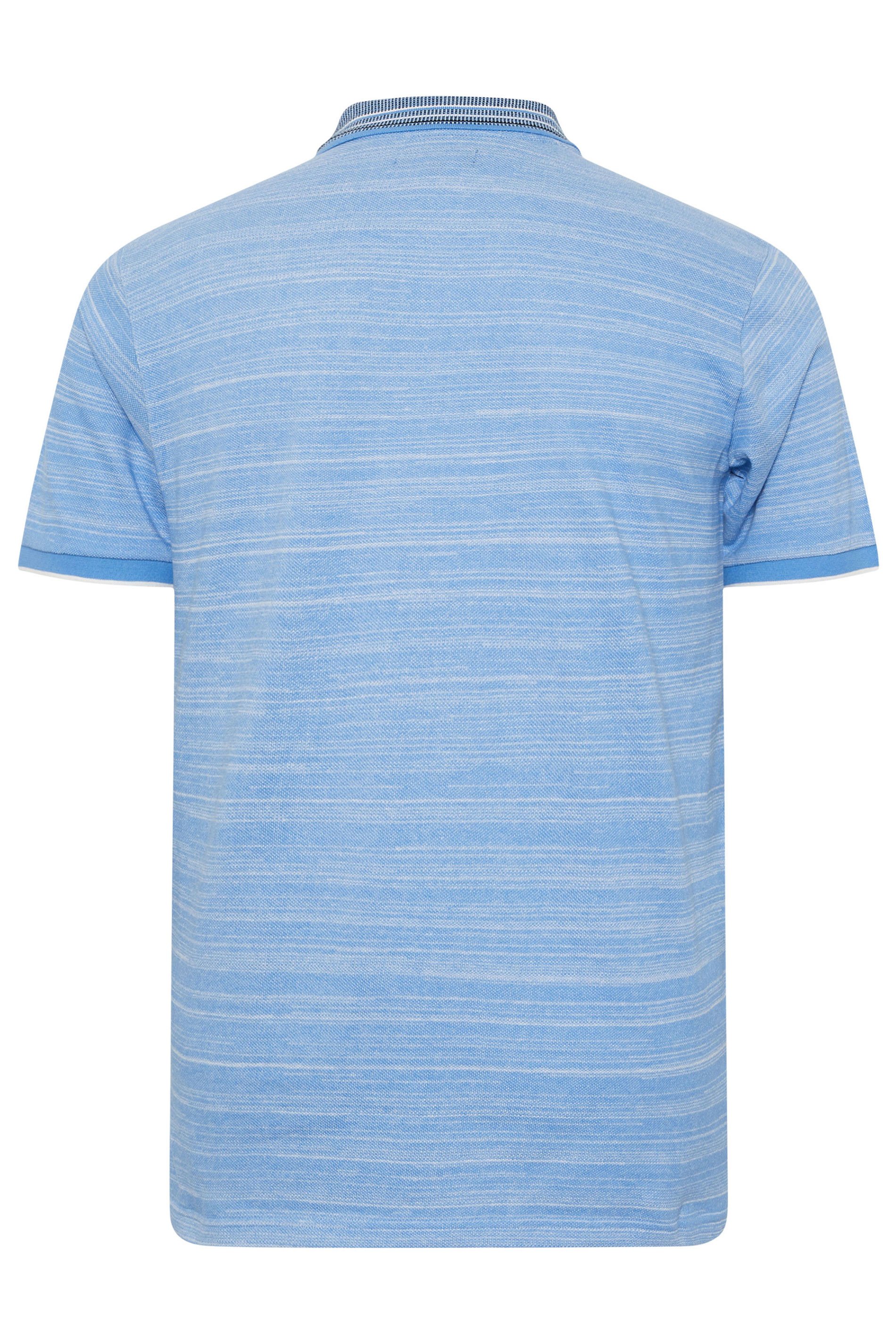 BadRhino Big & Tall Light Blue Jacquard Polo Shirt | BadRhnio 7