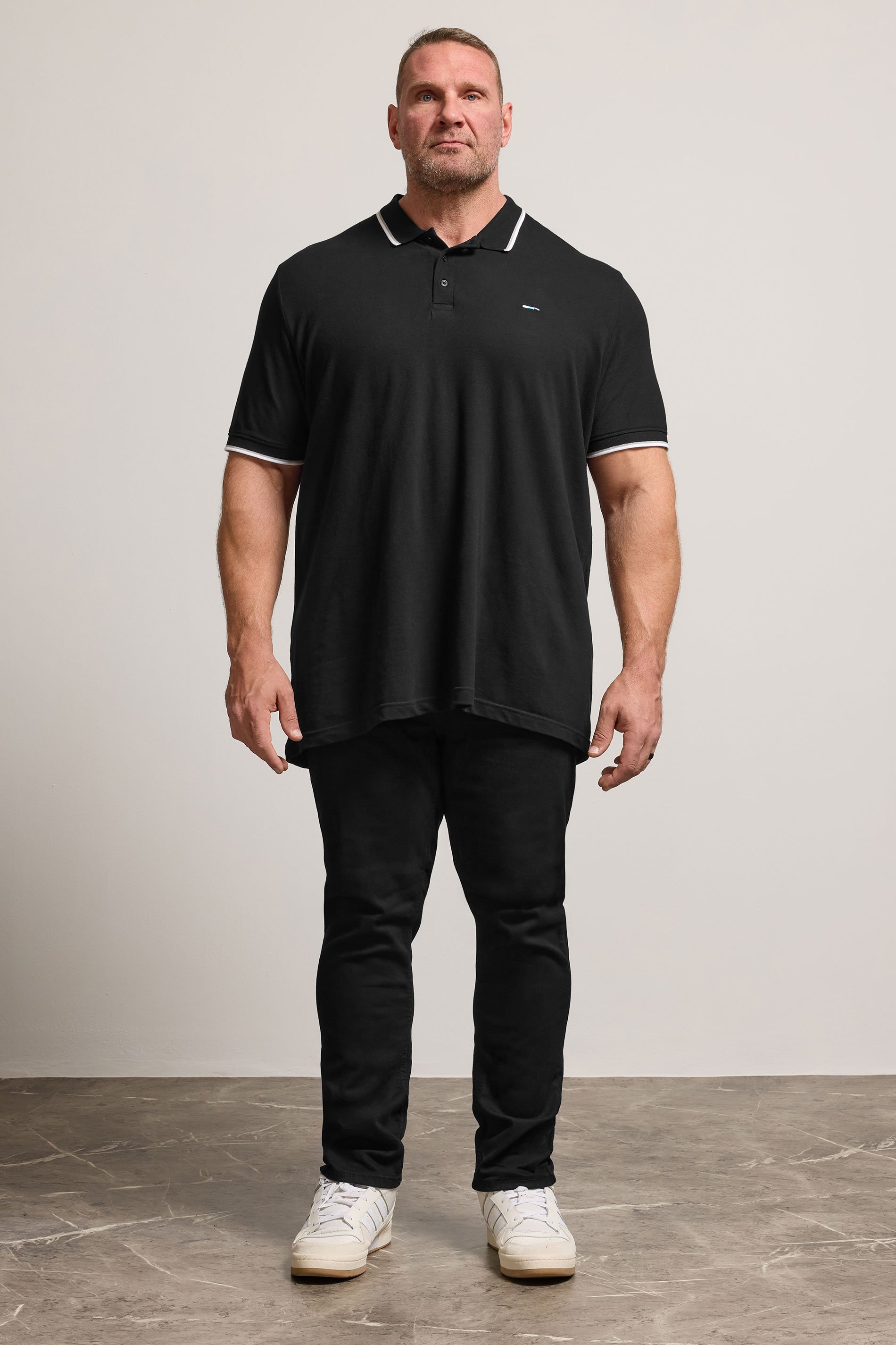 BadRhino Big & Tall Black Tapered Fit Stretch Jeans | BadRhino 2