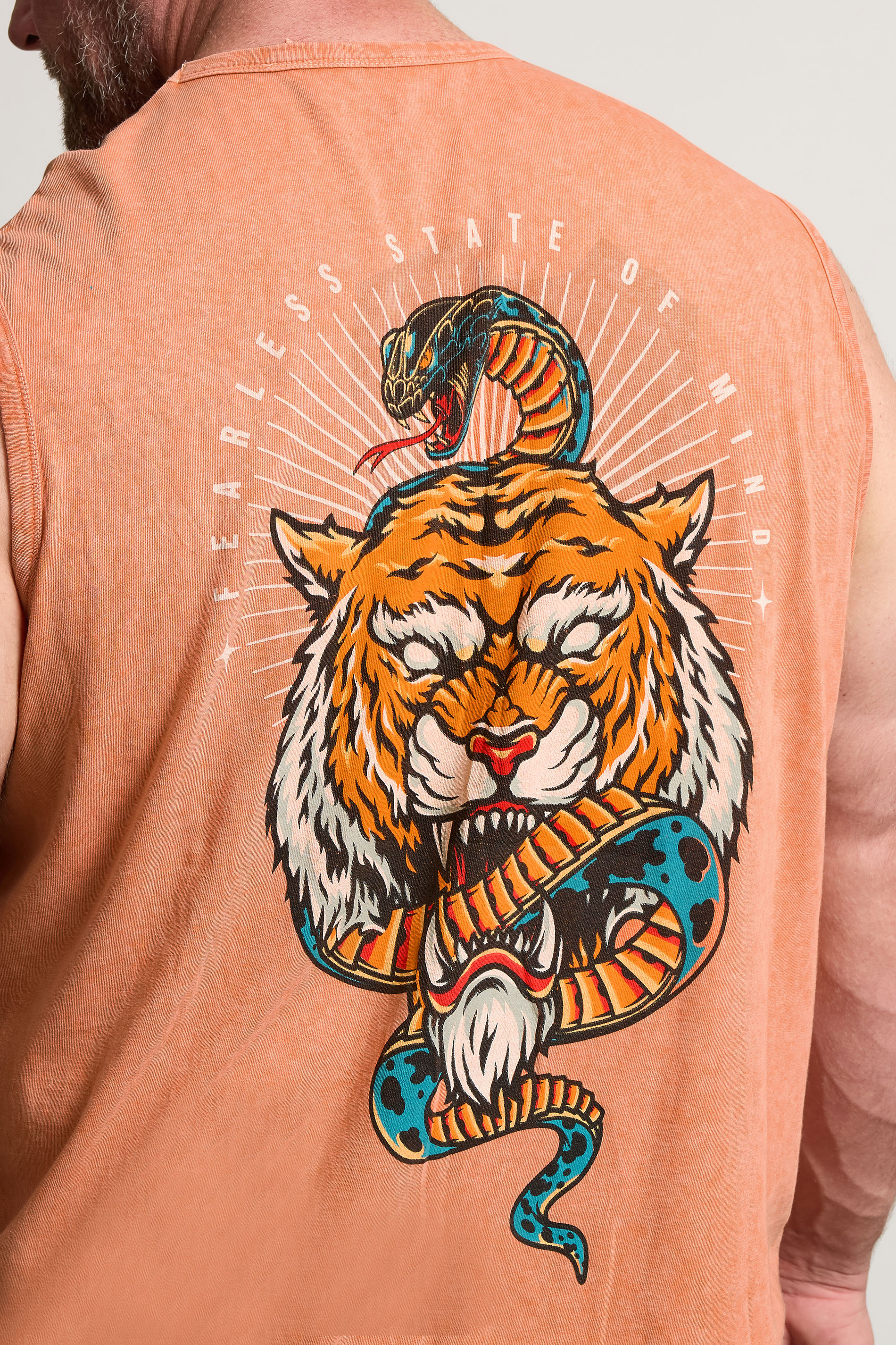BadRhino Big & Tall Orange Acid Wash Tiger Vest | BadRhino 6