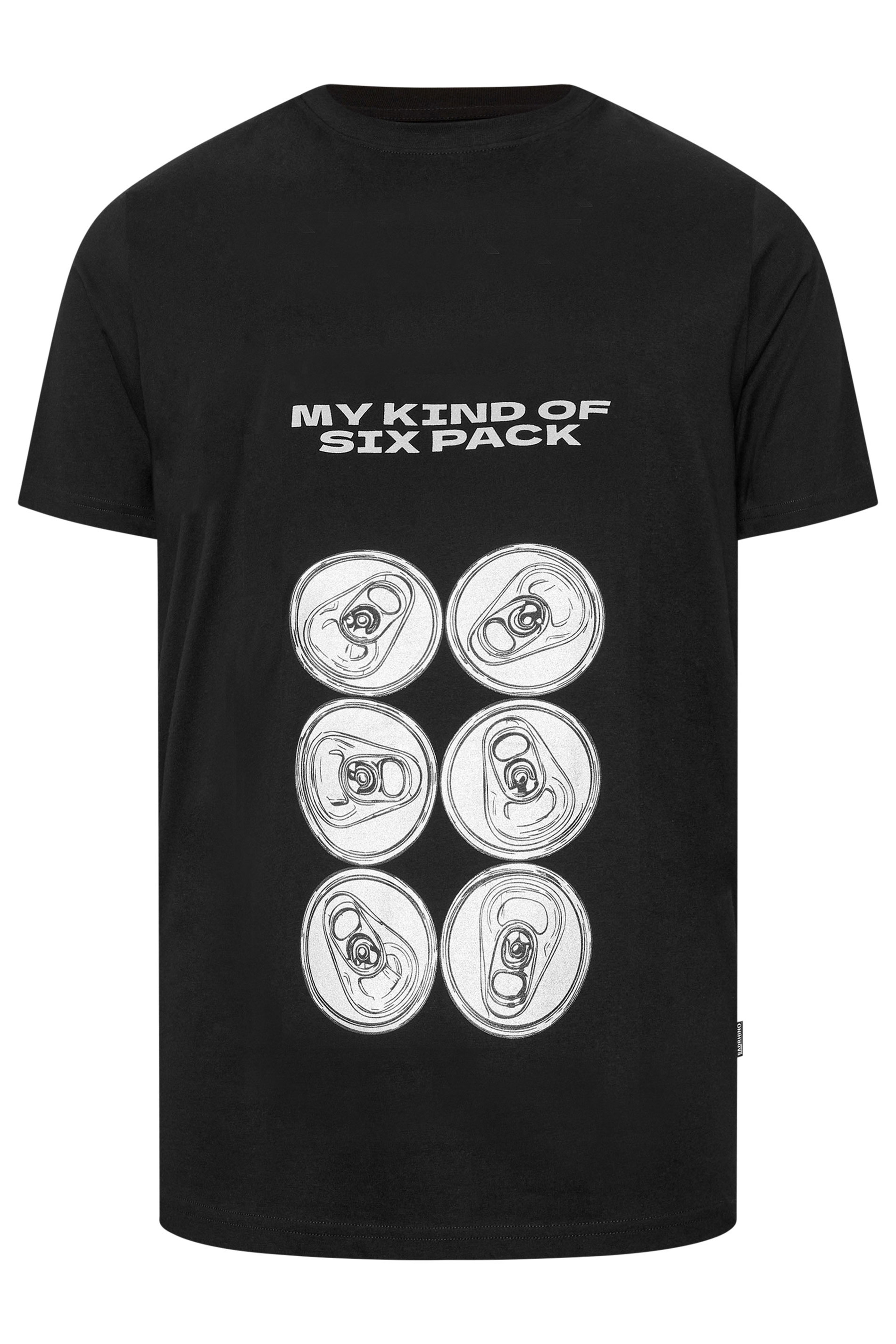 BadRhino Big & Tall Black 'Six Pack' Graphic T-Shirt | BadRhino 5